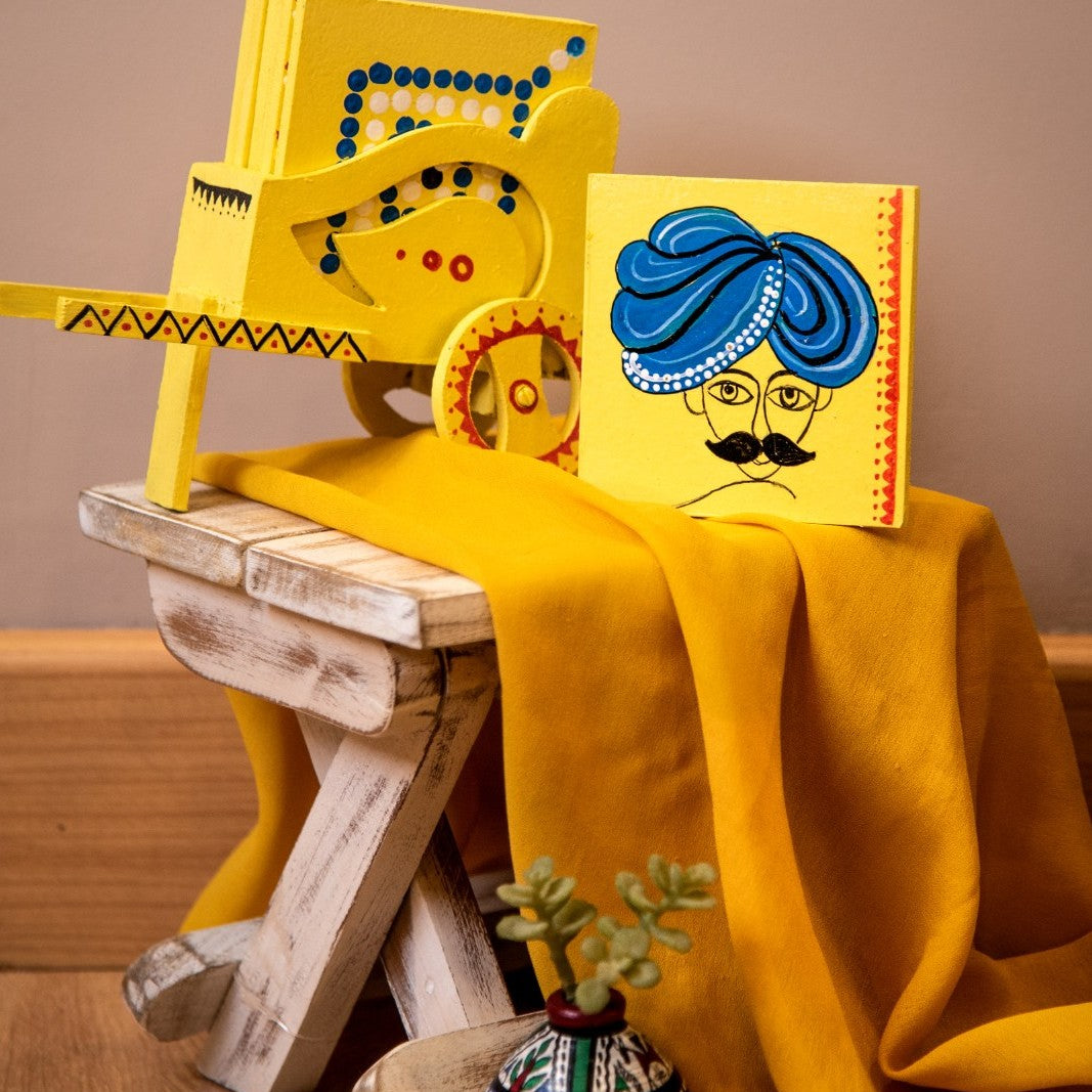 Elements of Piharwa Tea coaster with holder Yellow