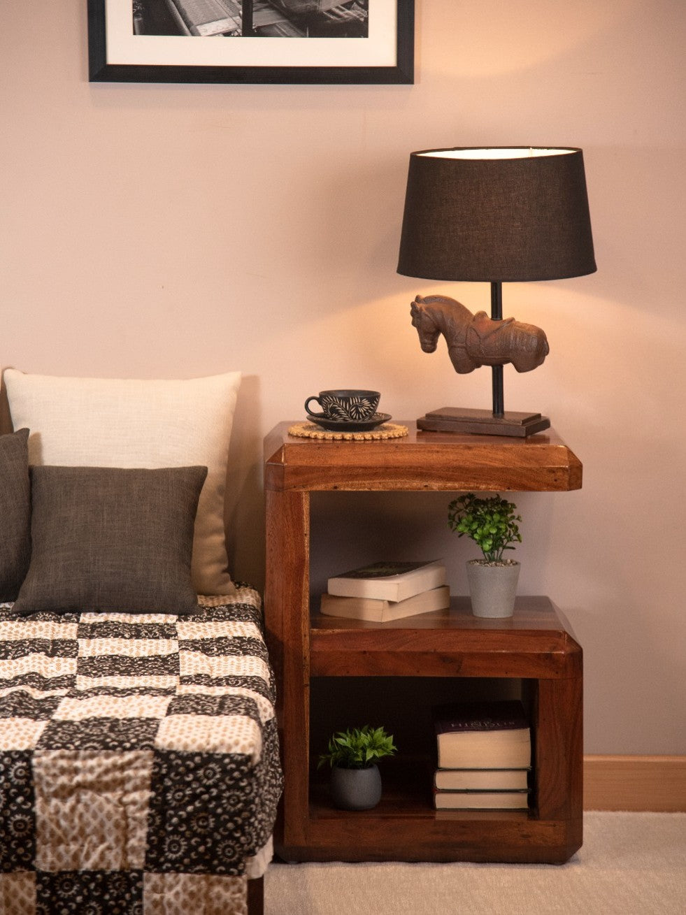 Elements of Piharwa Modern Wooden Side Table-3 tier