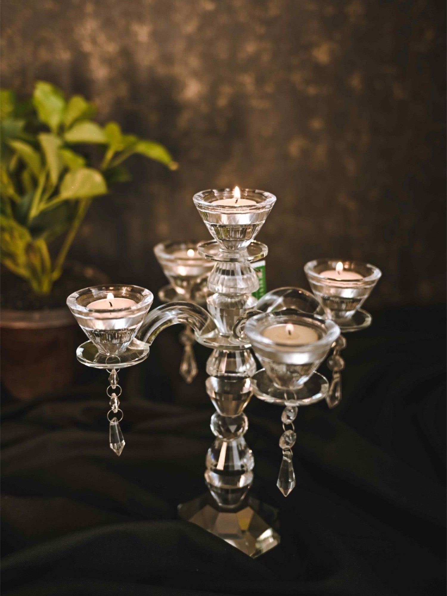 Elements of Piharwa 4-Arm Crystal Candelabra