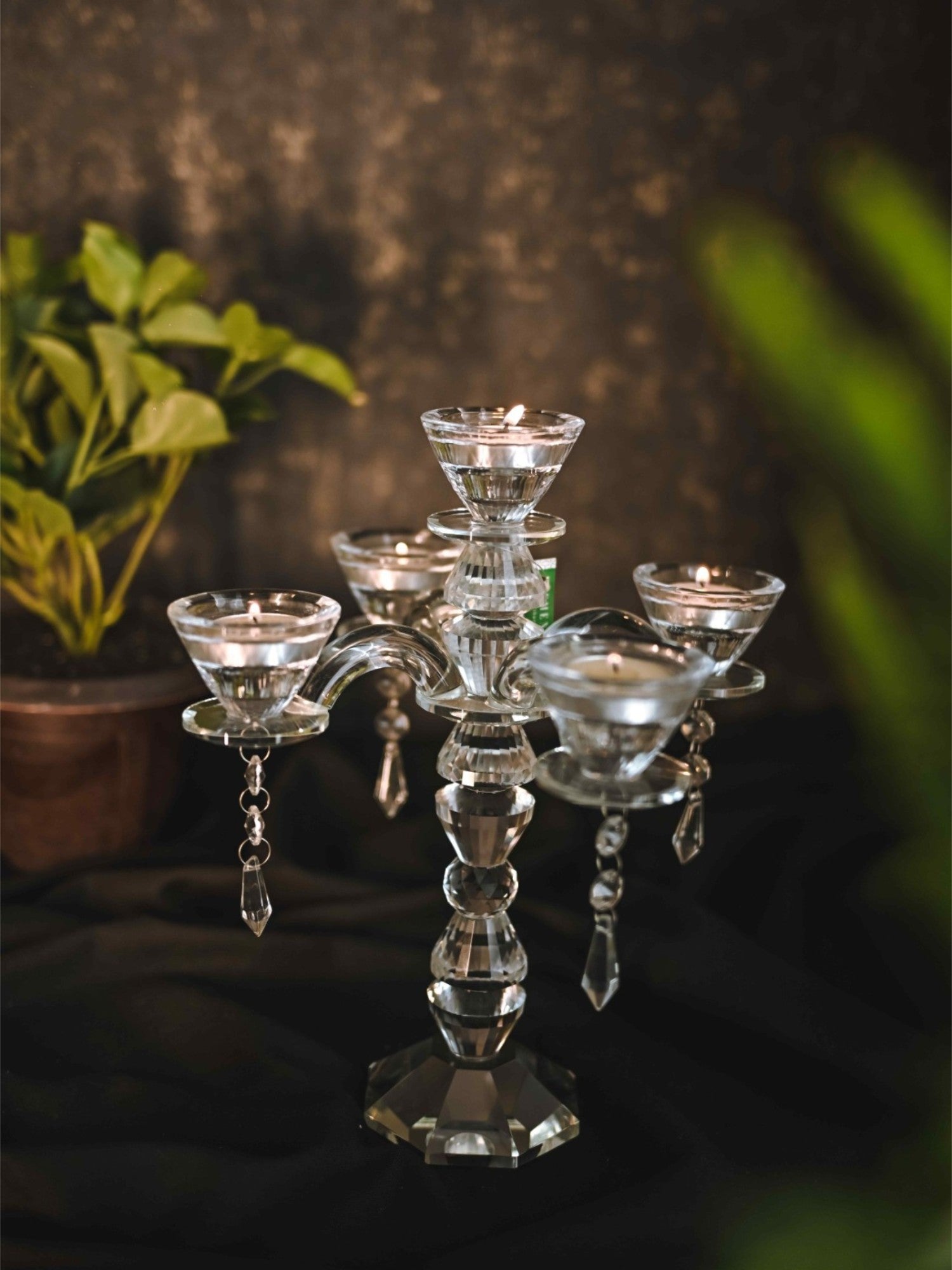 Elements of Piharwa 4-Arm Crystal Candelabra