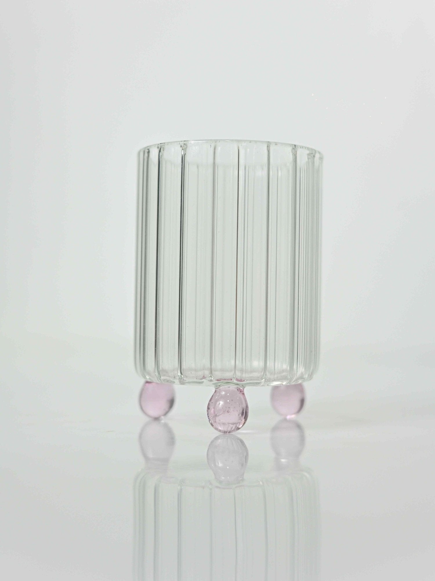 Elements of Piharwa Ribbed Glass with Glass Ball Base - 1 pc