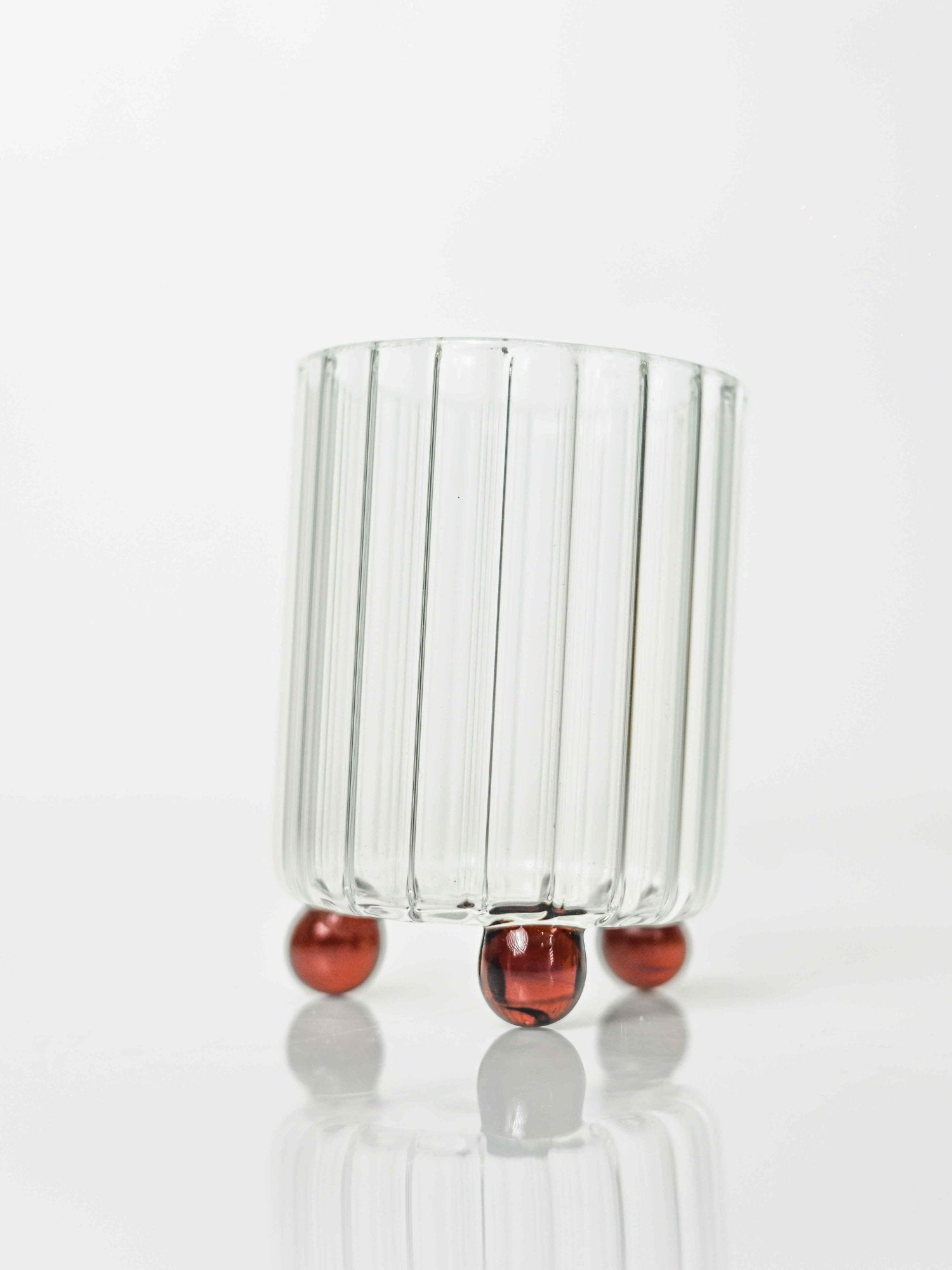 Elements of Piharwa Ribbed Glass with Glass Ball Base - 1 pc