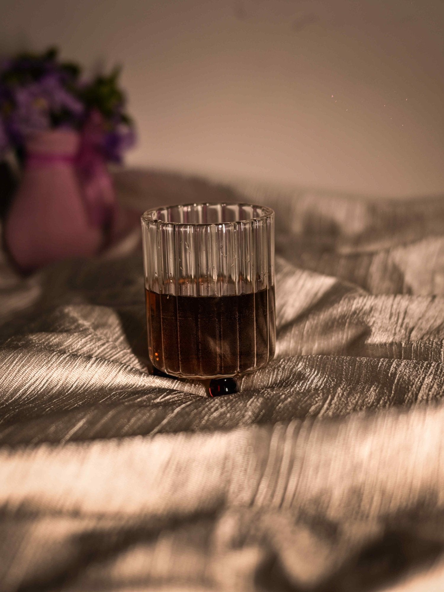 Elements of Piharwa Ribbed Glass with Glass Ball Base - 1 pc