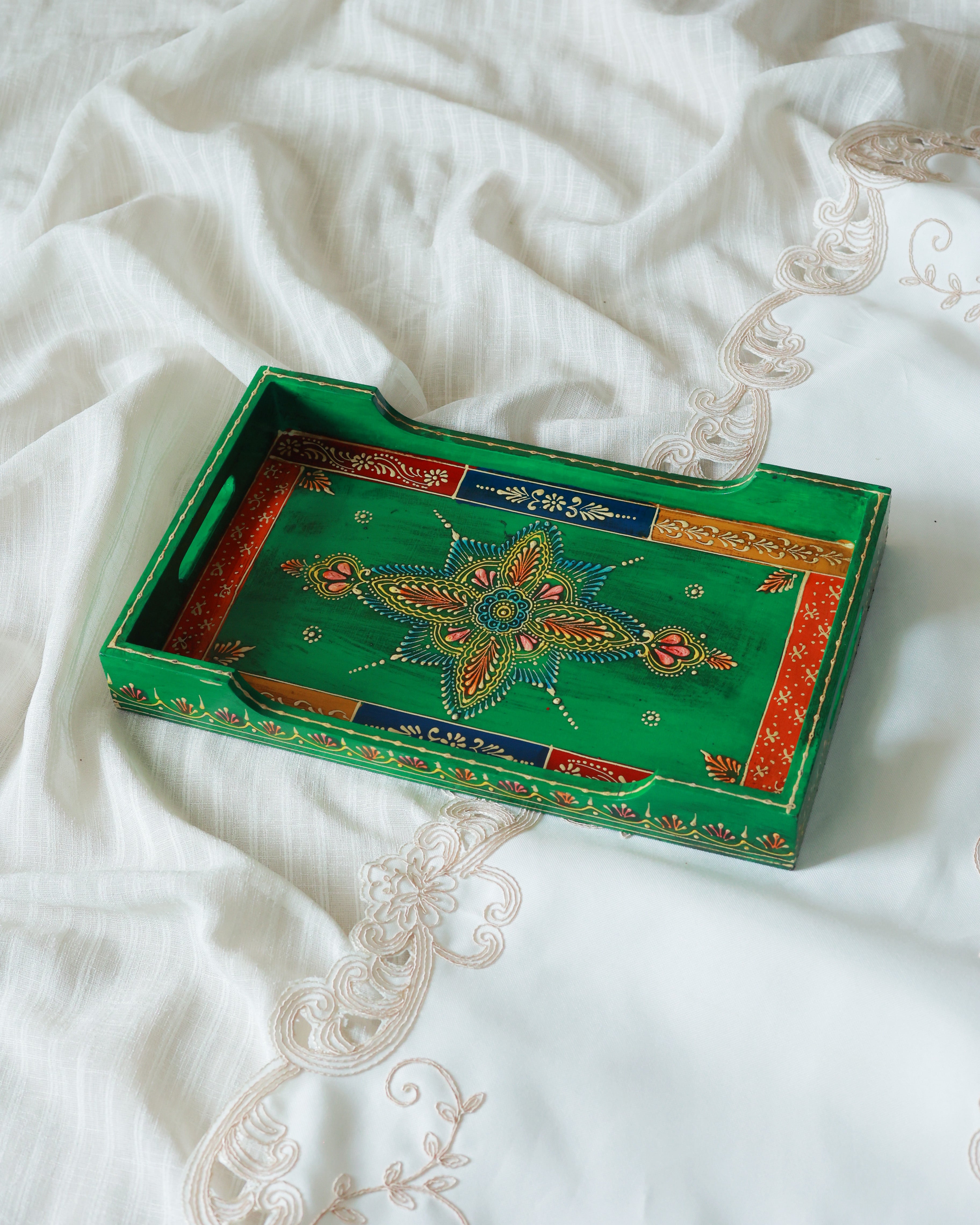 Piharwa Hariyali Handpainted Tray