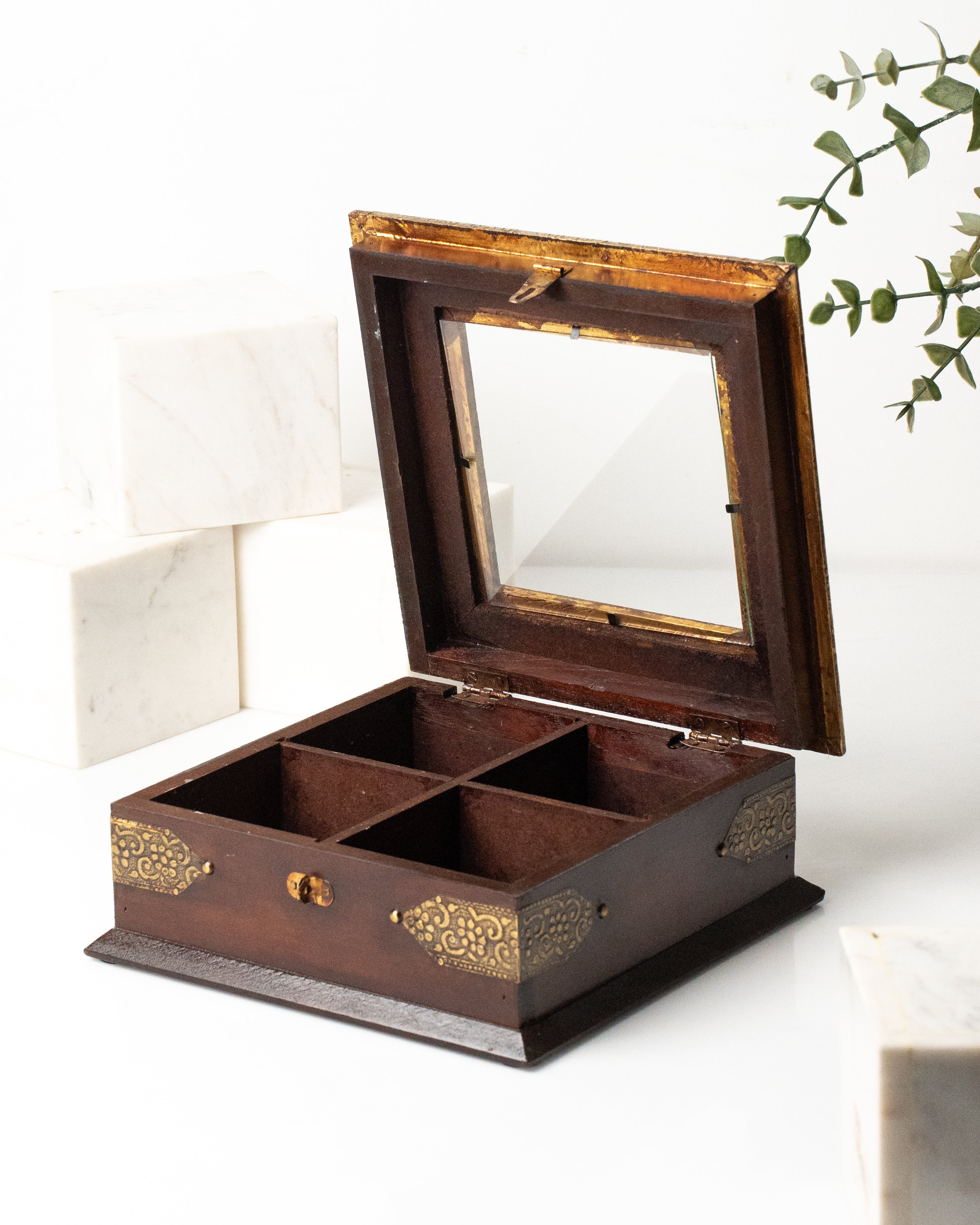Elements of Piharwa Wooden brass fitted multipurpose storage box