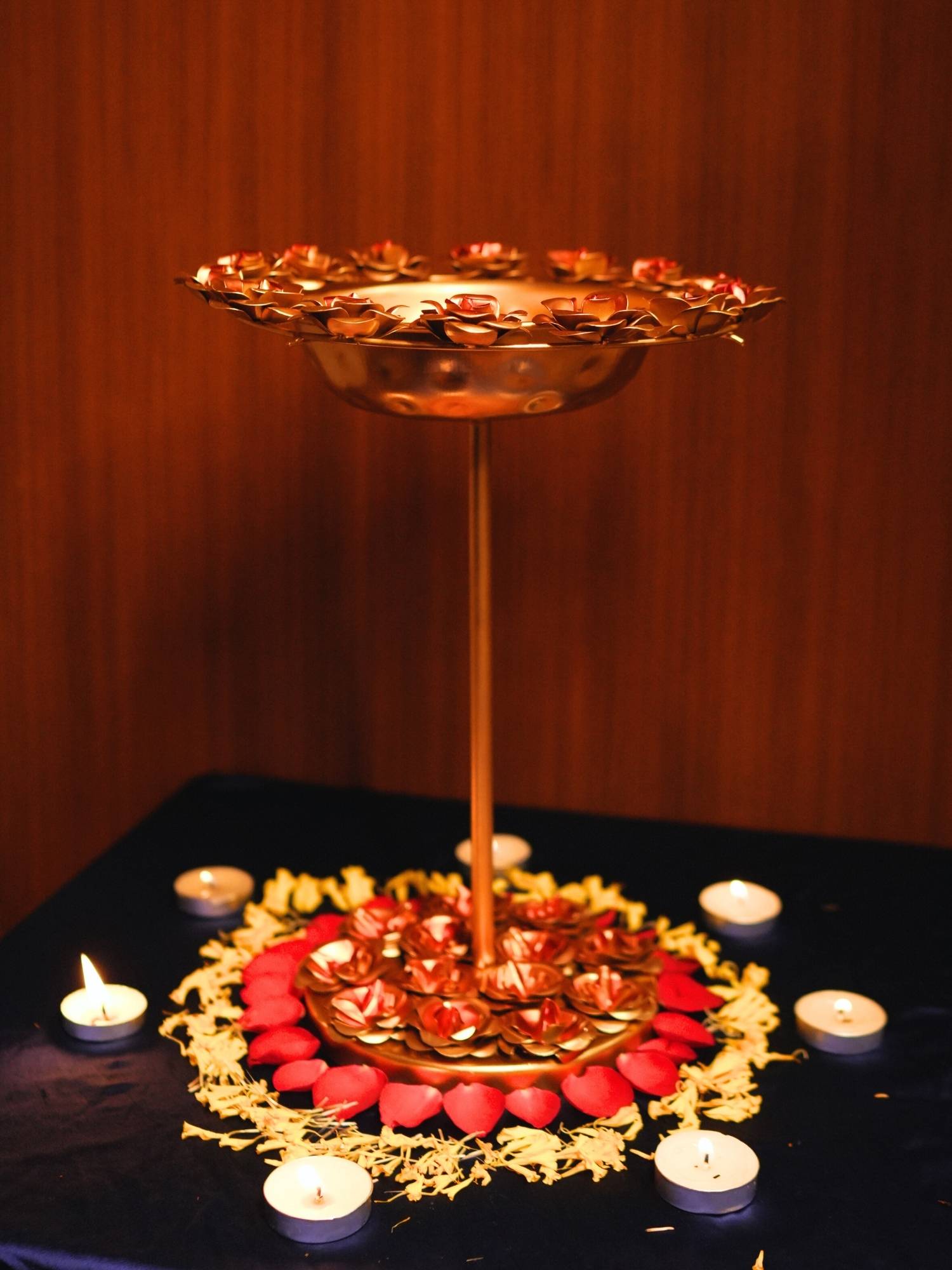 Rose petal urli for tea lights and candle, this urli can add a chrm and warm to your festivals .