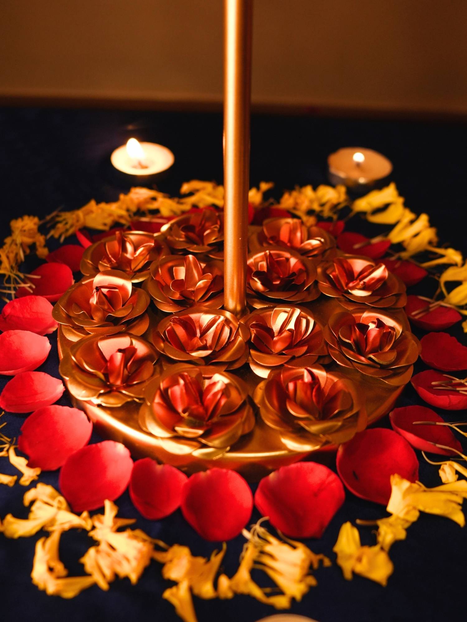 Rose petal urli for tea lights and candle, this urli can add a chrm and warm to your festivals .
