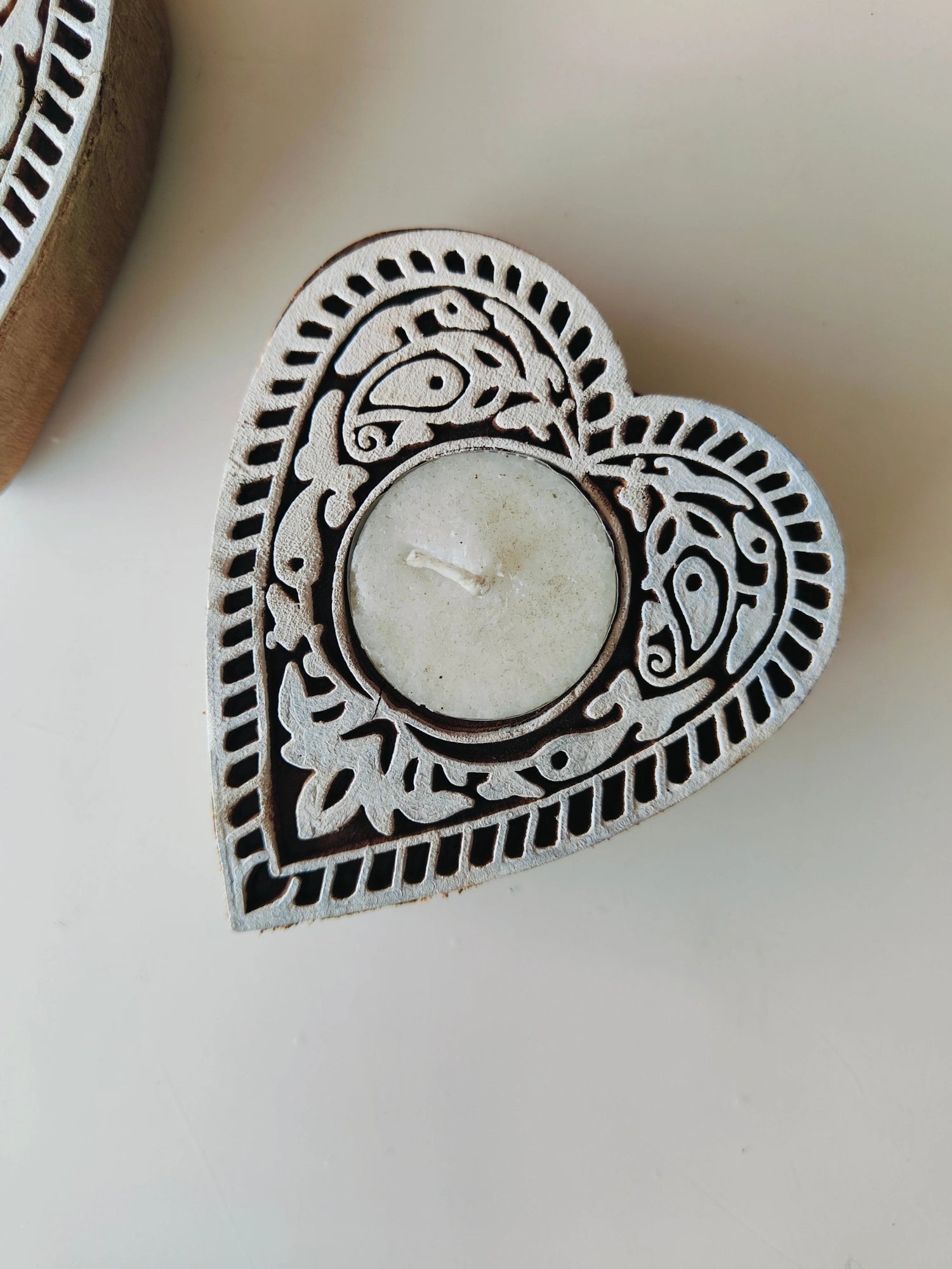handmade wood tealight holder