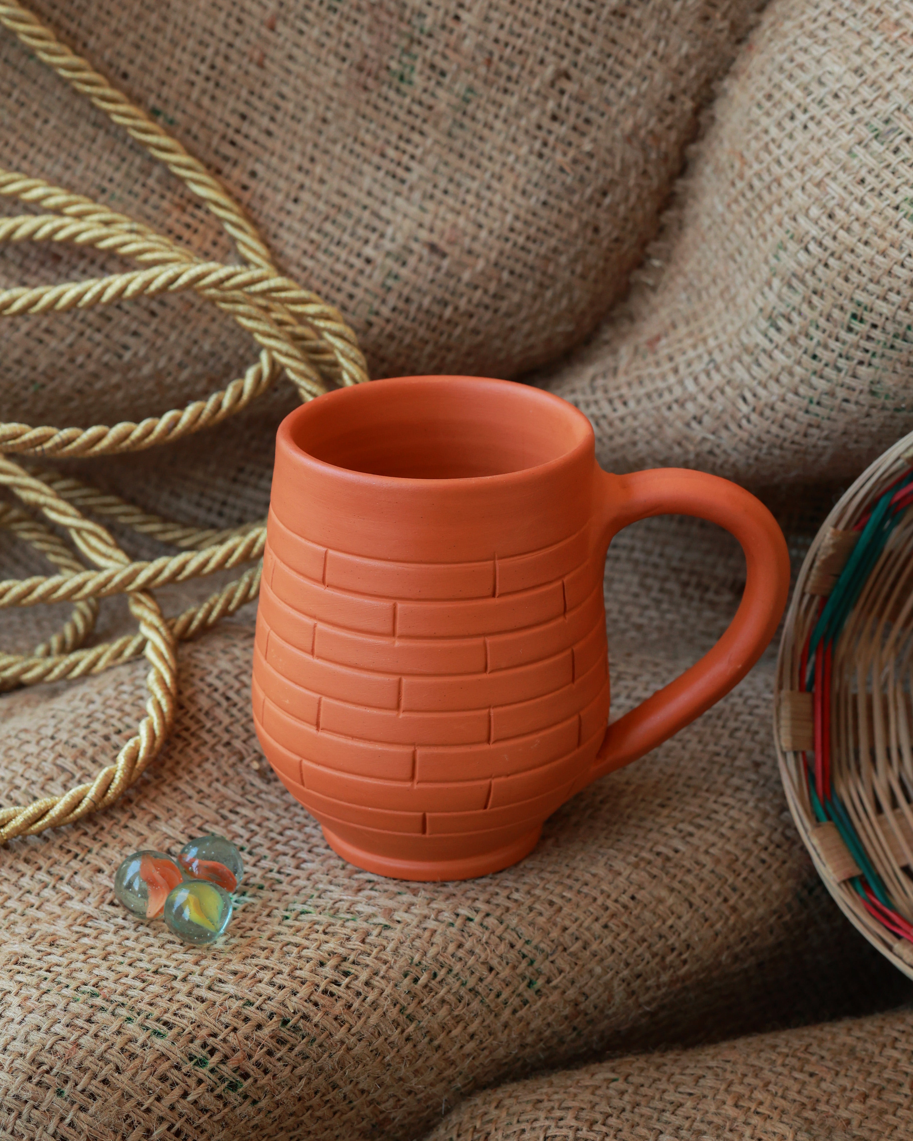 Piharwa India Rustic Terracotta Mugs