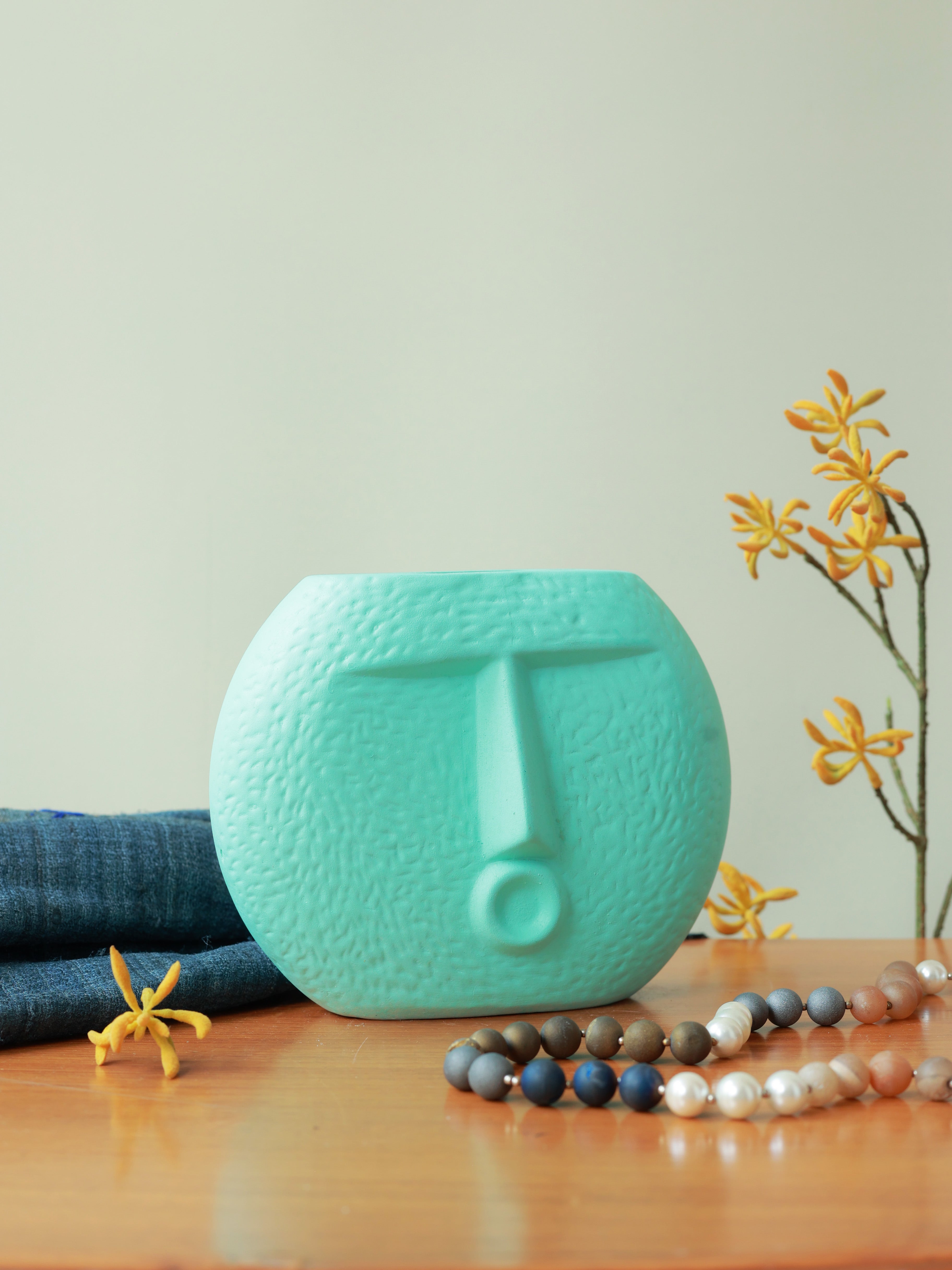 Piharwa Nirvana Face Pot - Sea Green