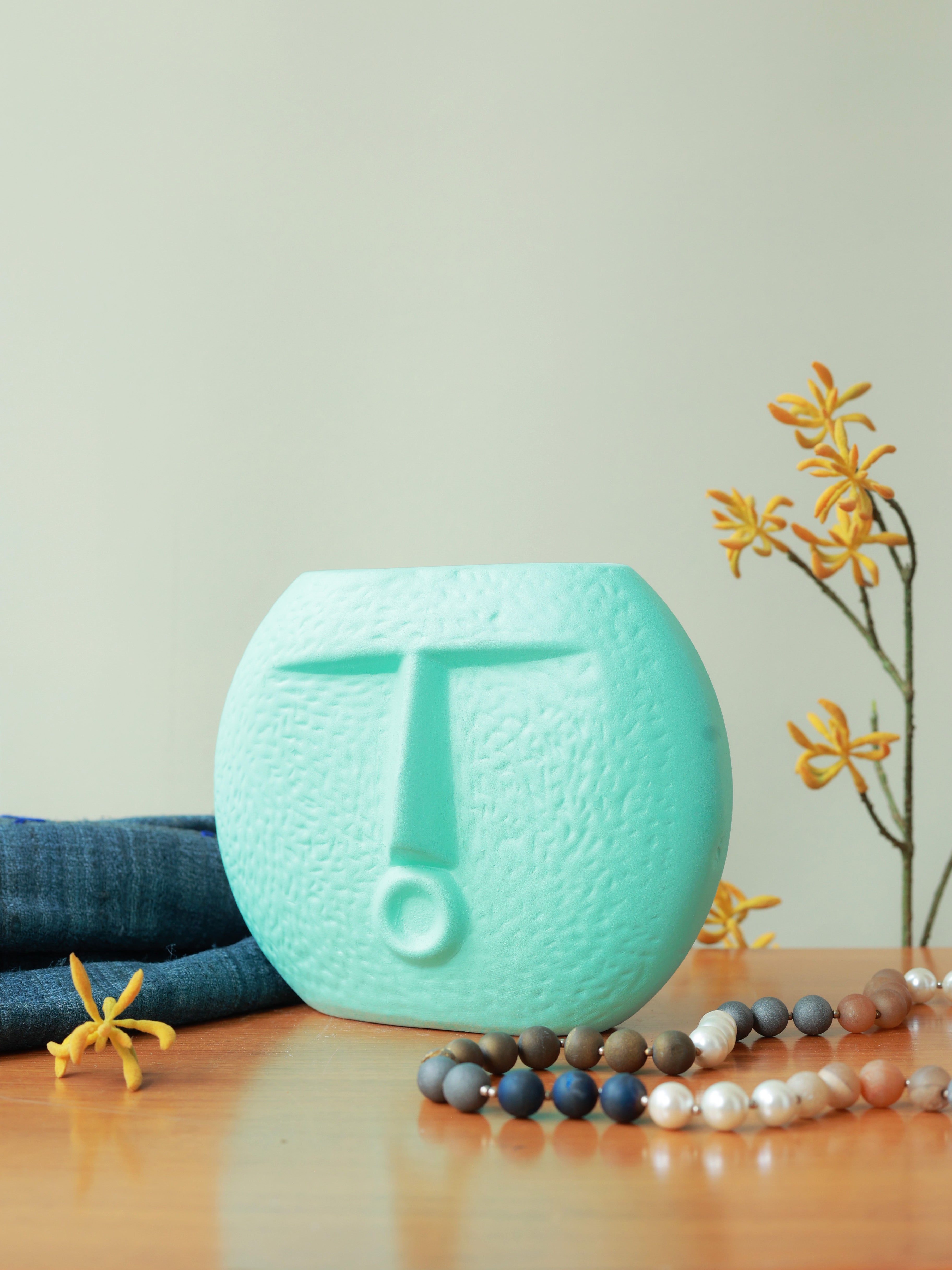 Piharwa Nirvana Face Pot - Sea Green