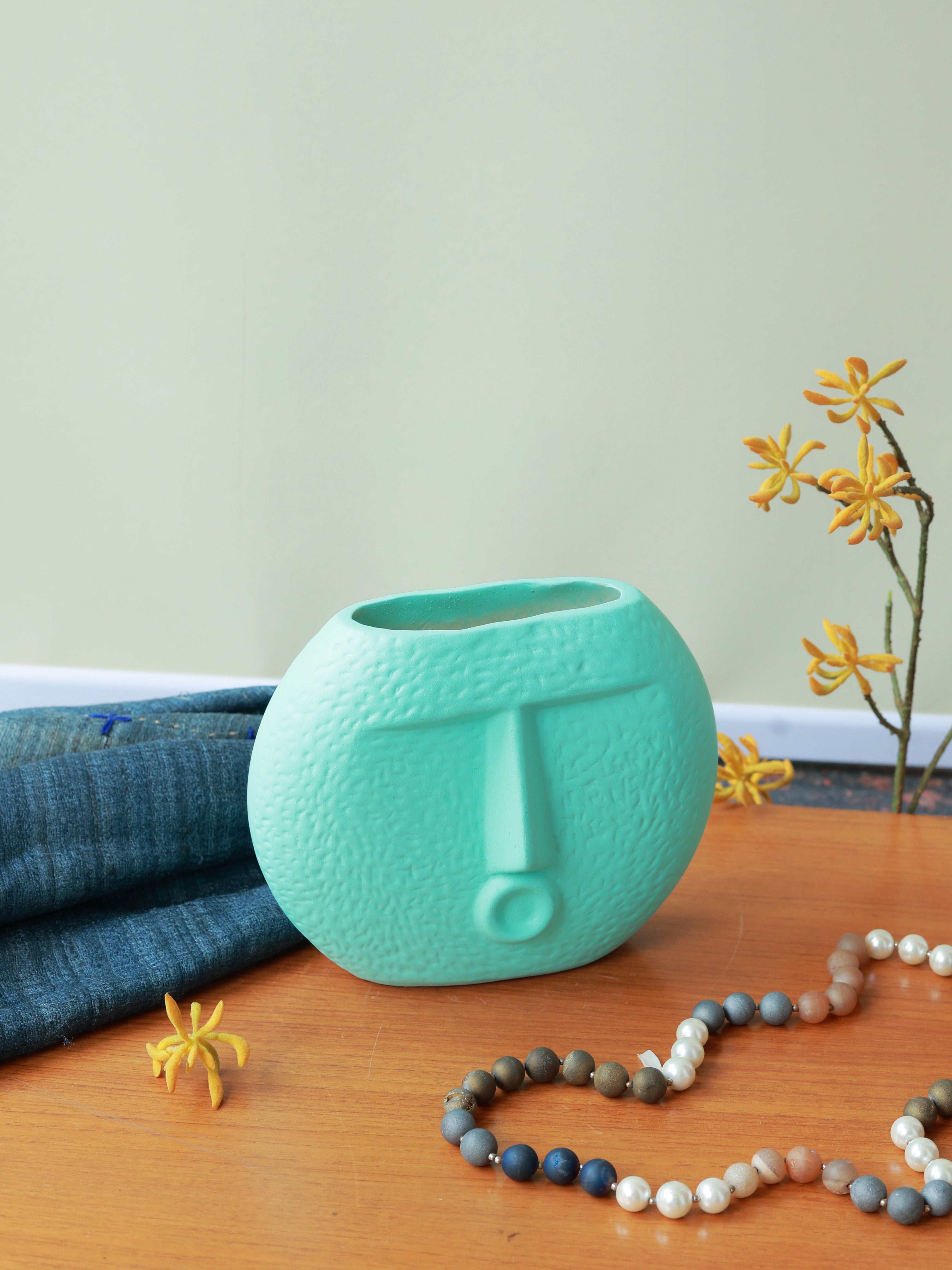Piharwa Nirvana Face Pot - Sea Green