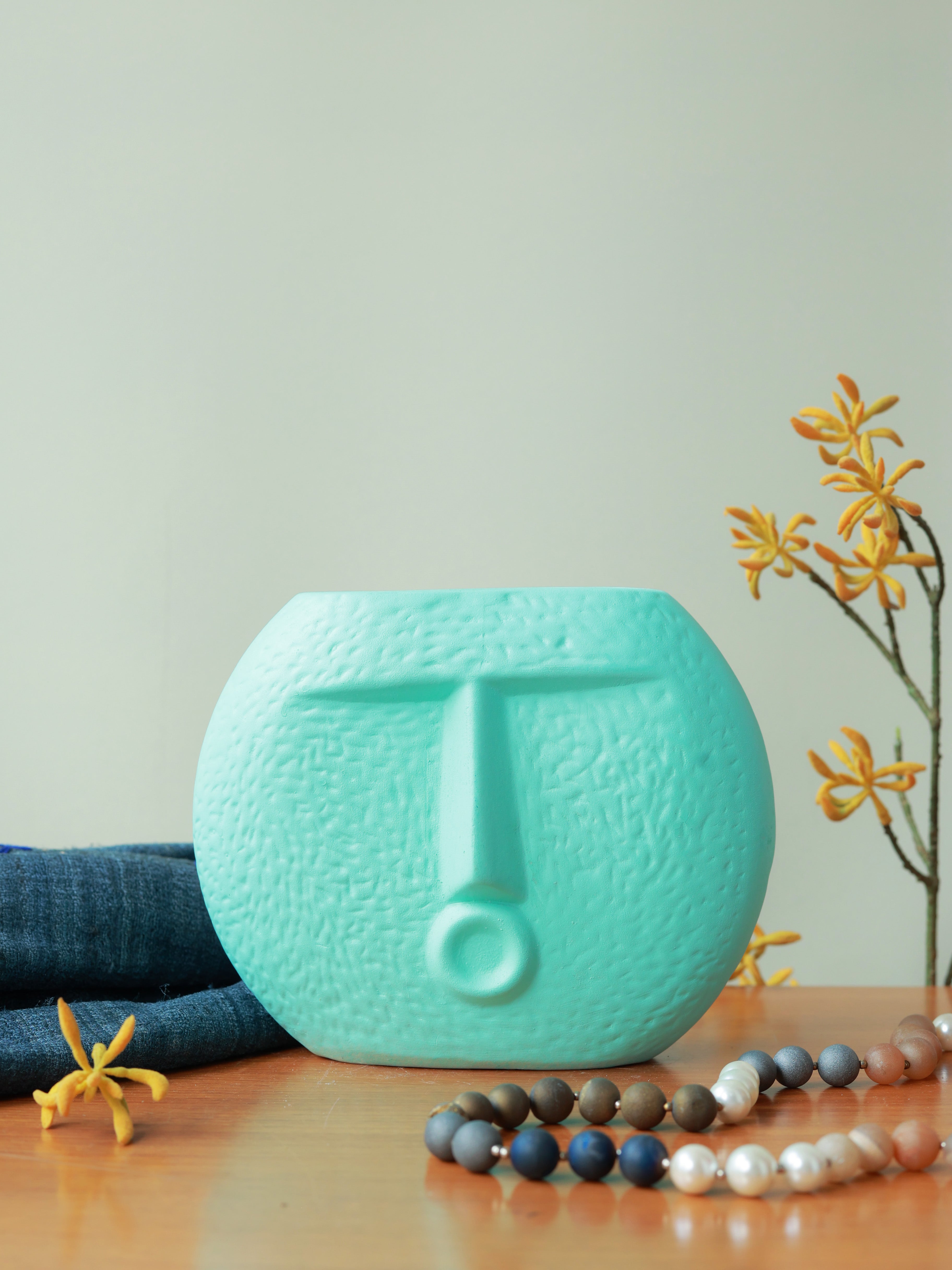 Piharwa Nirvana Face Pot - Sea Green