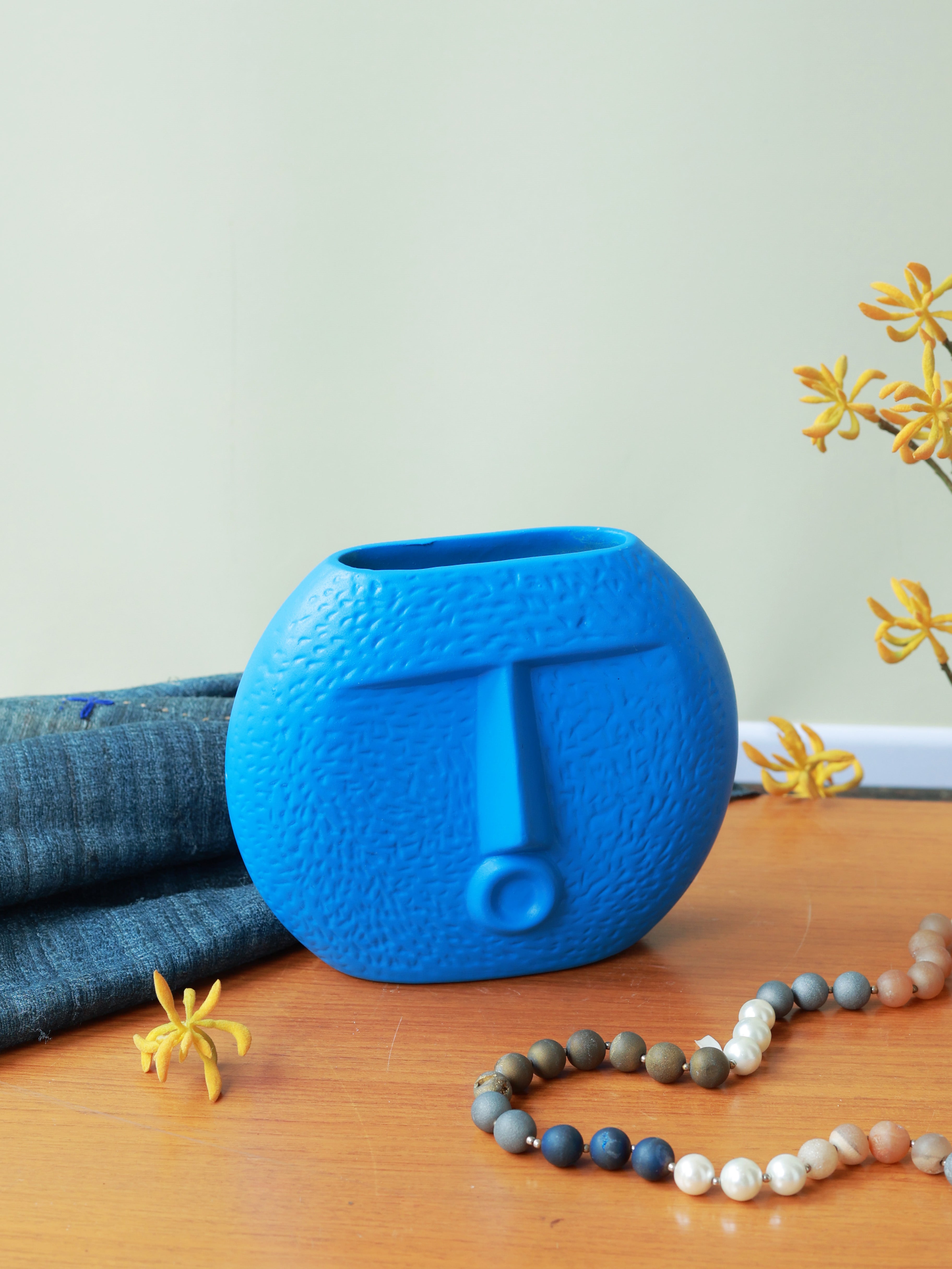 Piharwa Nirvana Face Pot - Dark Blue
