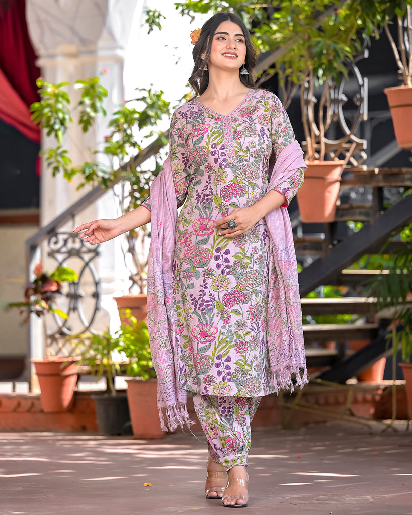 Piharwa Cotton Suit with Dupatta