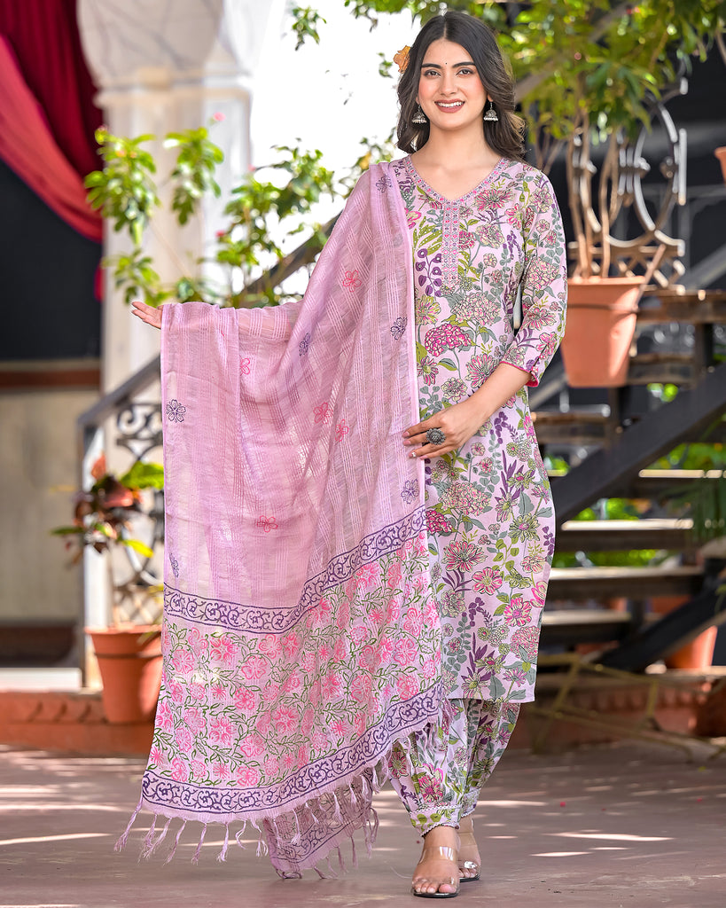 Piharwa Cotton Suit with Dupatta