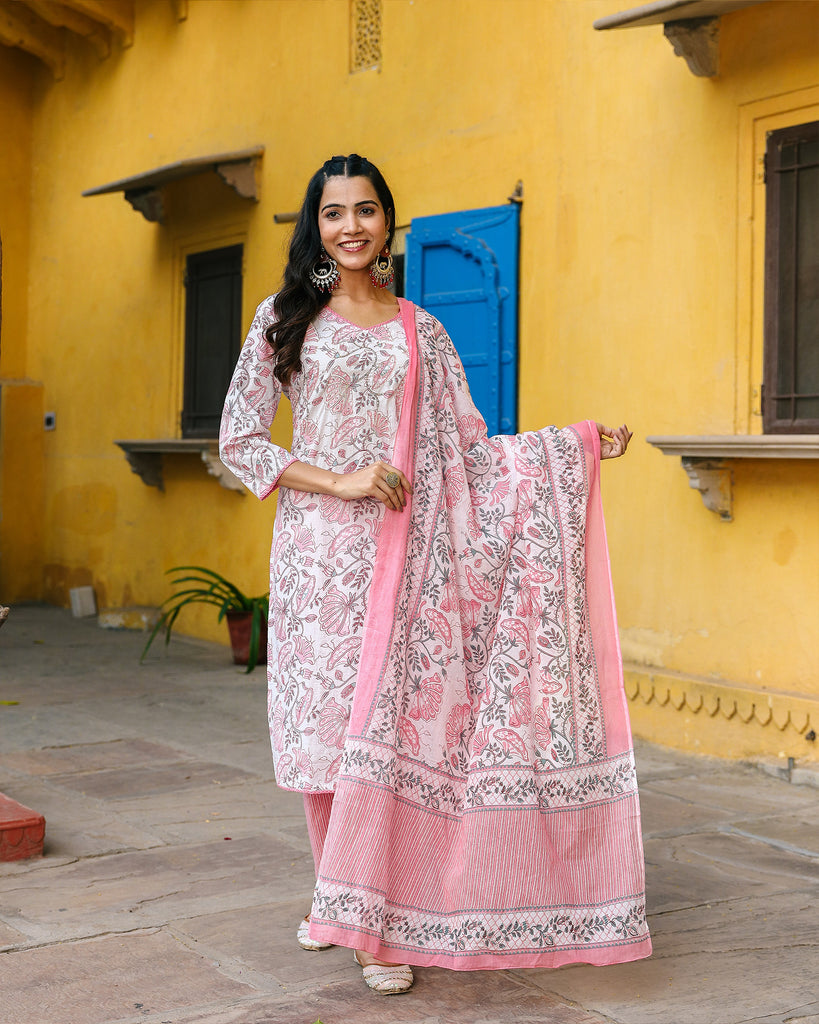 Piharwa Cotton Suit Dupatta Set