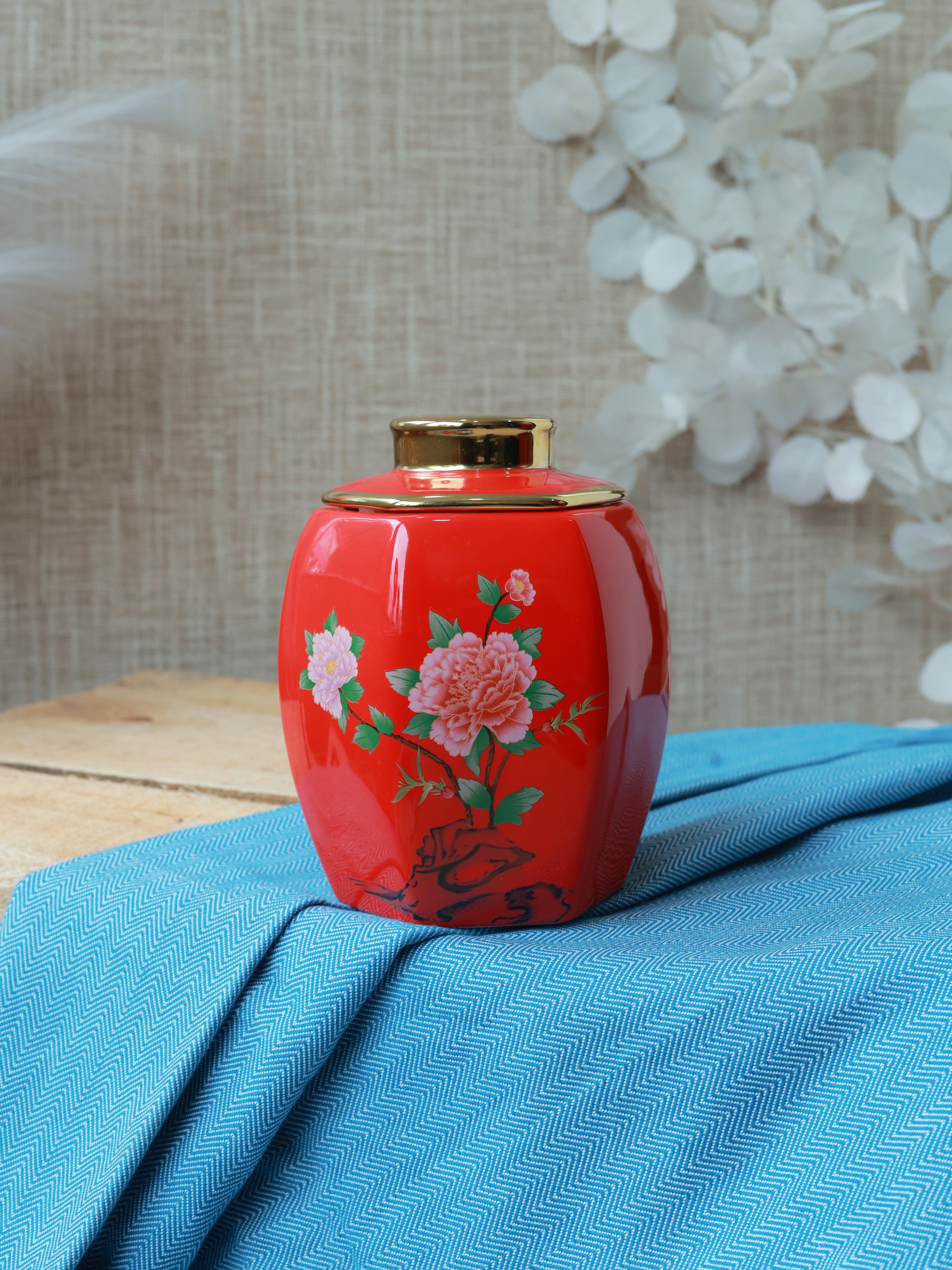 Piharwa Cherry Red Bloom Jar