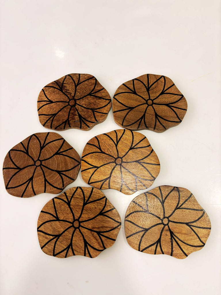 Elements of Piharwa Wooden Abstract Coasters