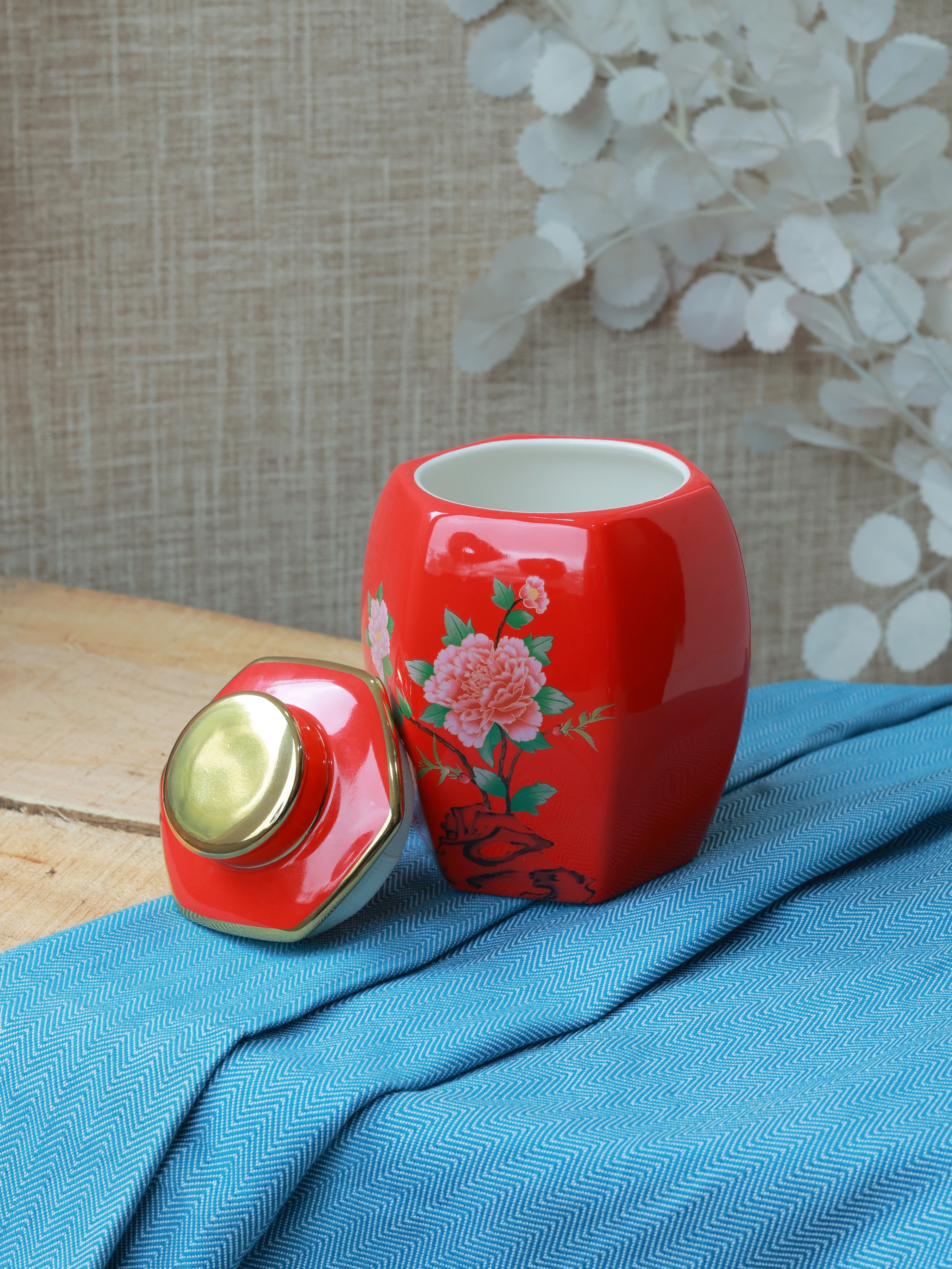 Piharwa Cherry Red Bloom Jar