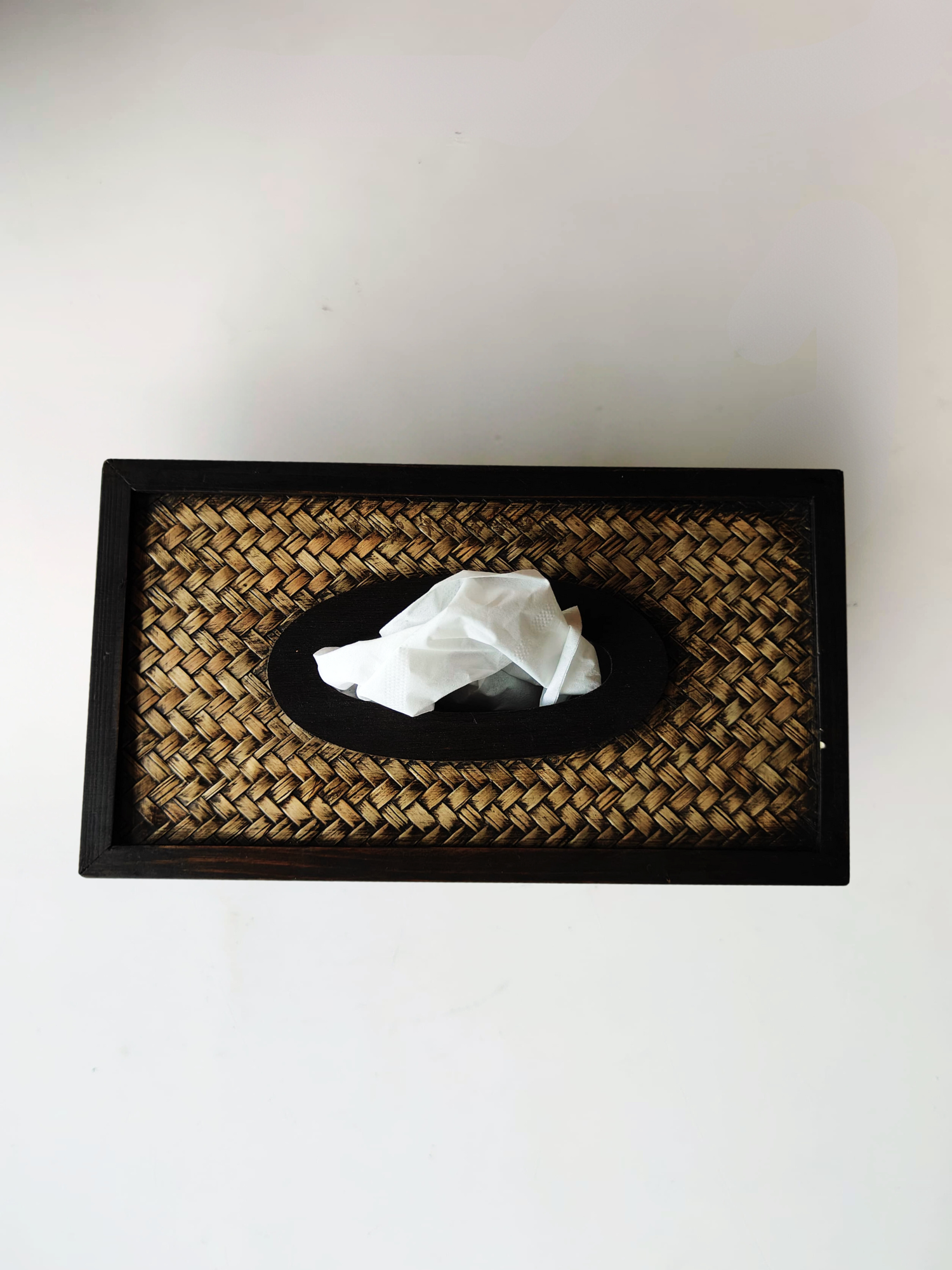 Elements of piharwa Bamboo Weave Tissue Holder