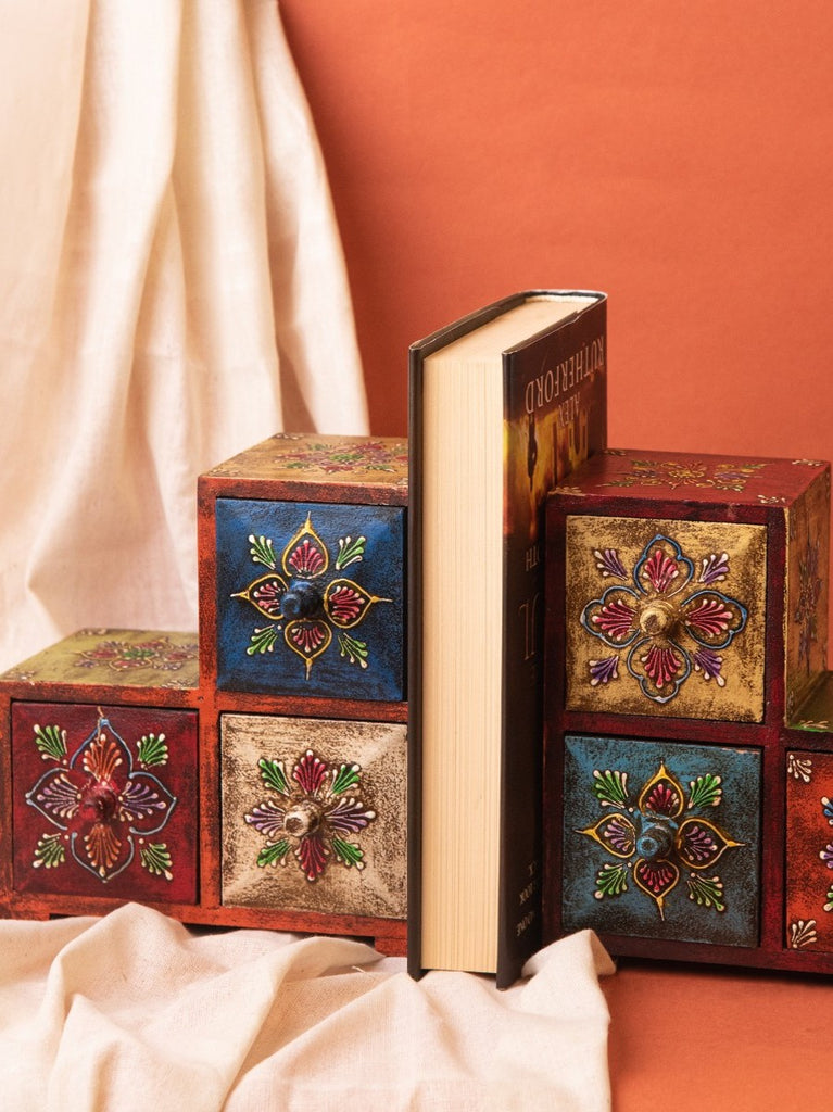 Elements of Piharwa Wooden Storage Box Bookends