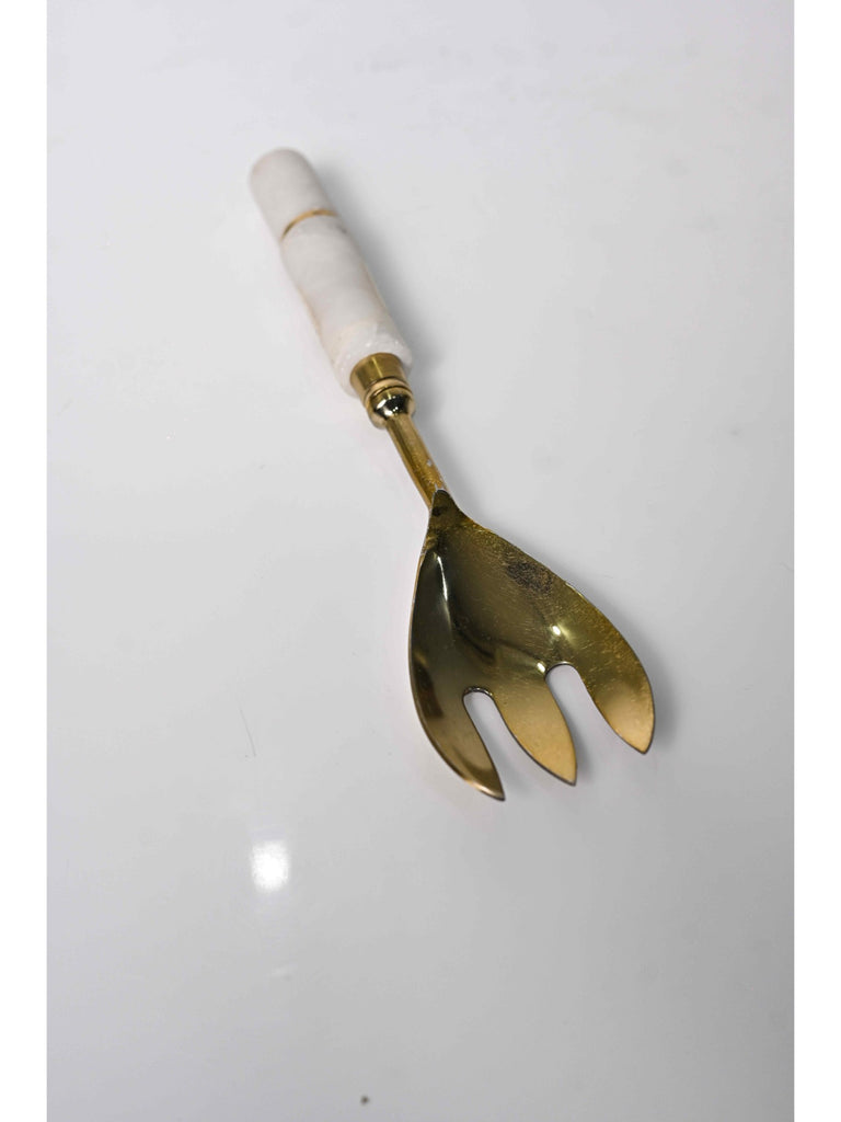 Elements of Piharwa Golden serving spoon with marble round handle