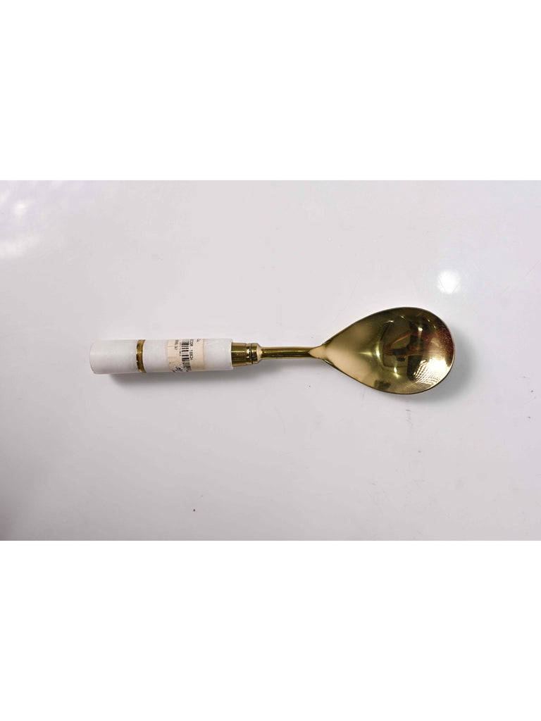 Elements of Piharwa Golden serving spoon with marble round handle