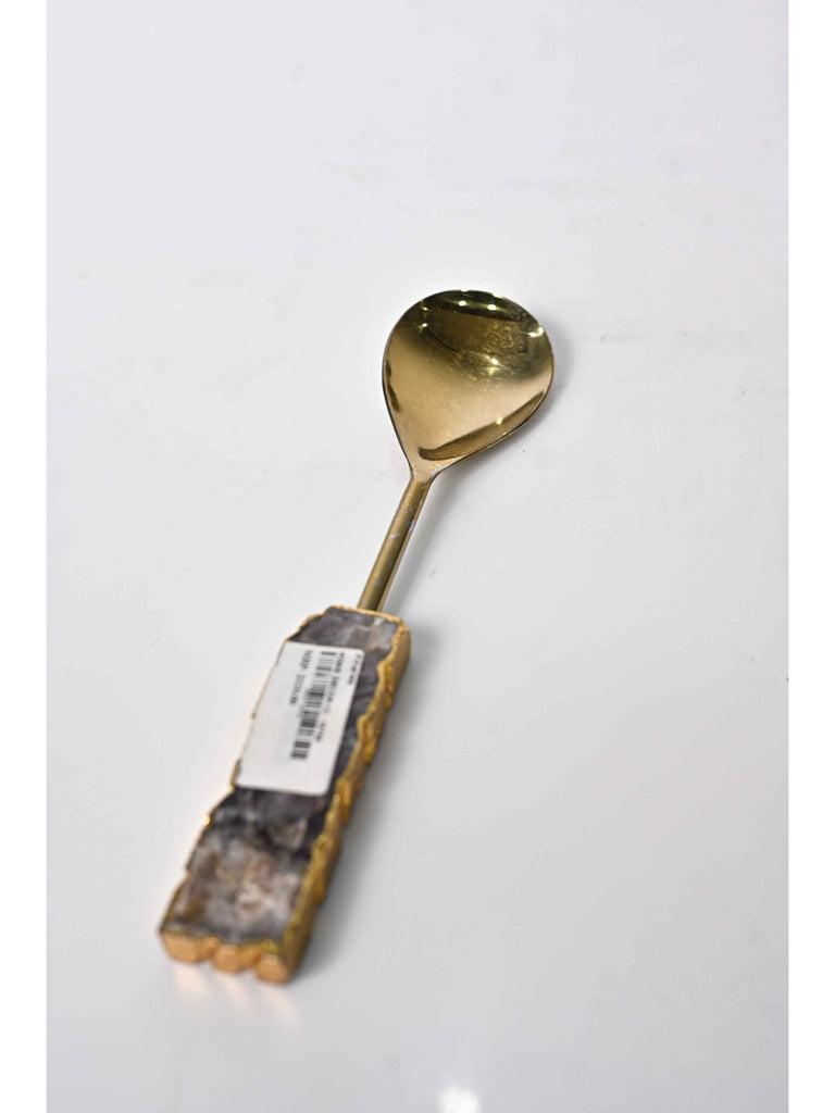 Elements of Piharwa Golden serving spoon with marble round handle