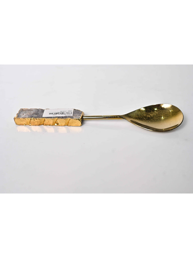 Elements of Piharwa Golden serving spoon with marble round handle