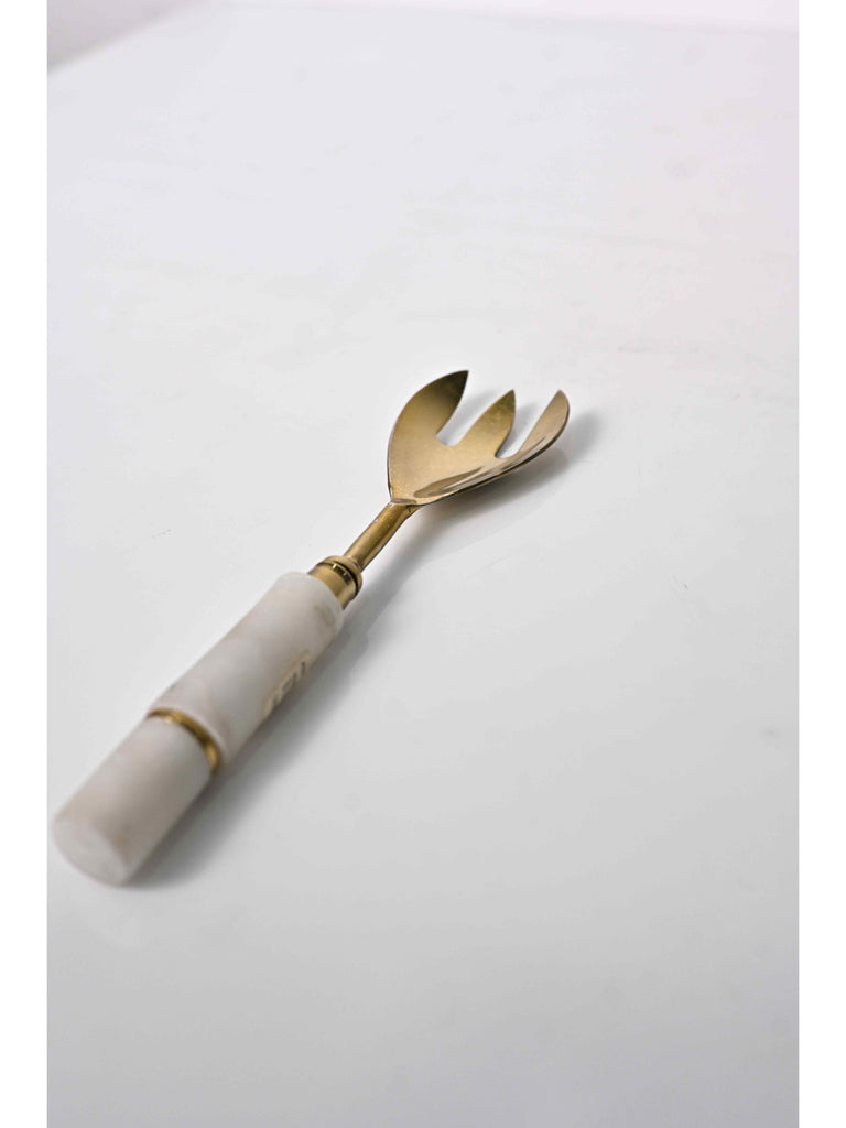 Elements of Piharwa Golden serving spoon with marble round handle