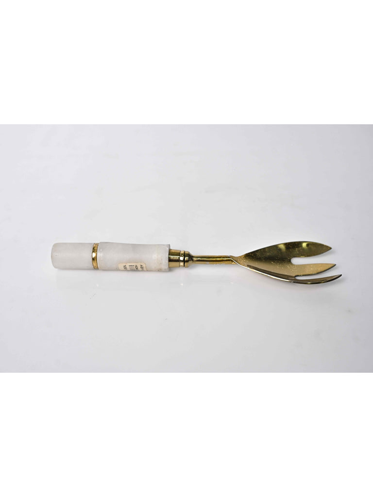 Elements of Piharwa Golden serving spoon with marble round handle