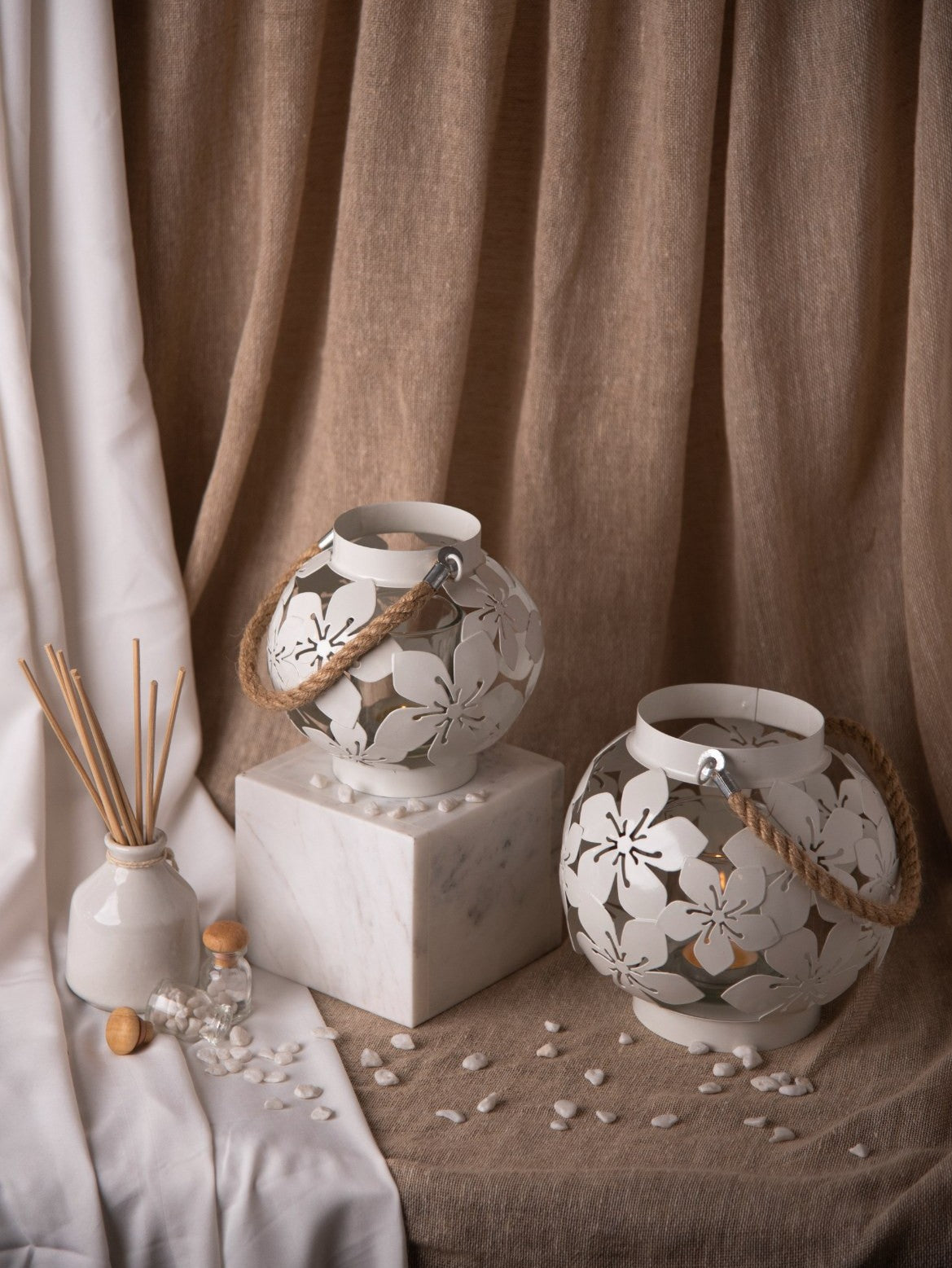 Elements of Piharwa Tea Light Lantern (Set of 2)