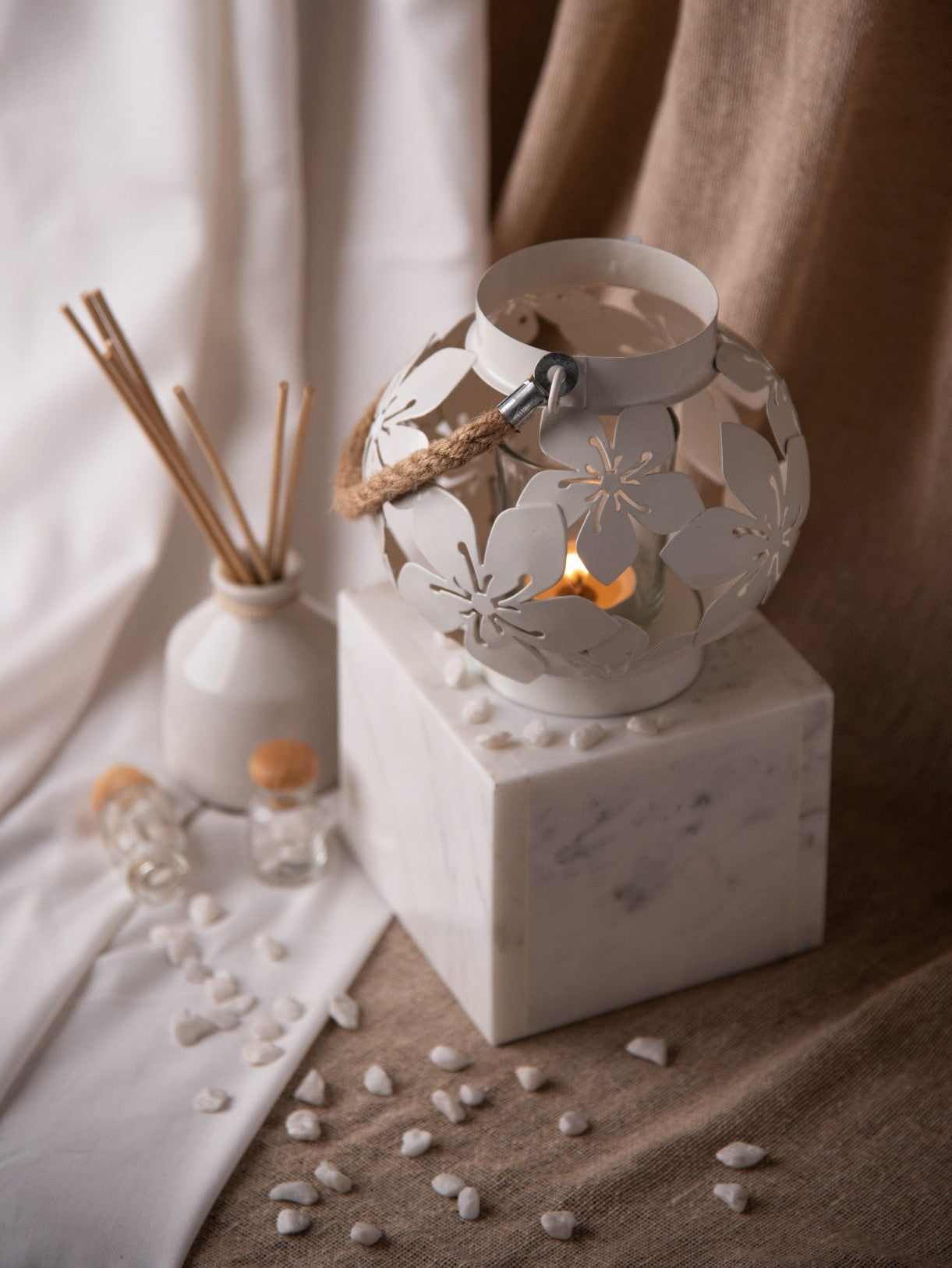 Elements of Piharwa Tea Light Lantern (Set of 2)