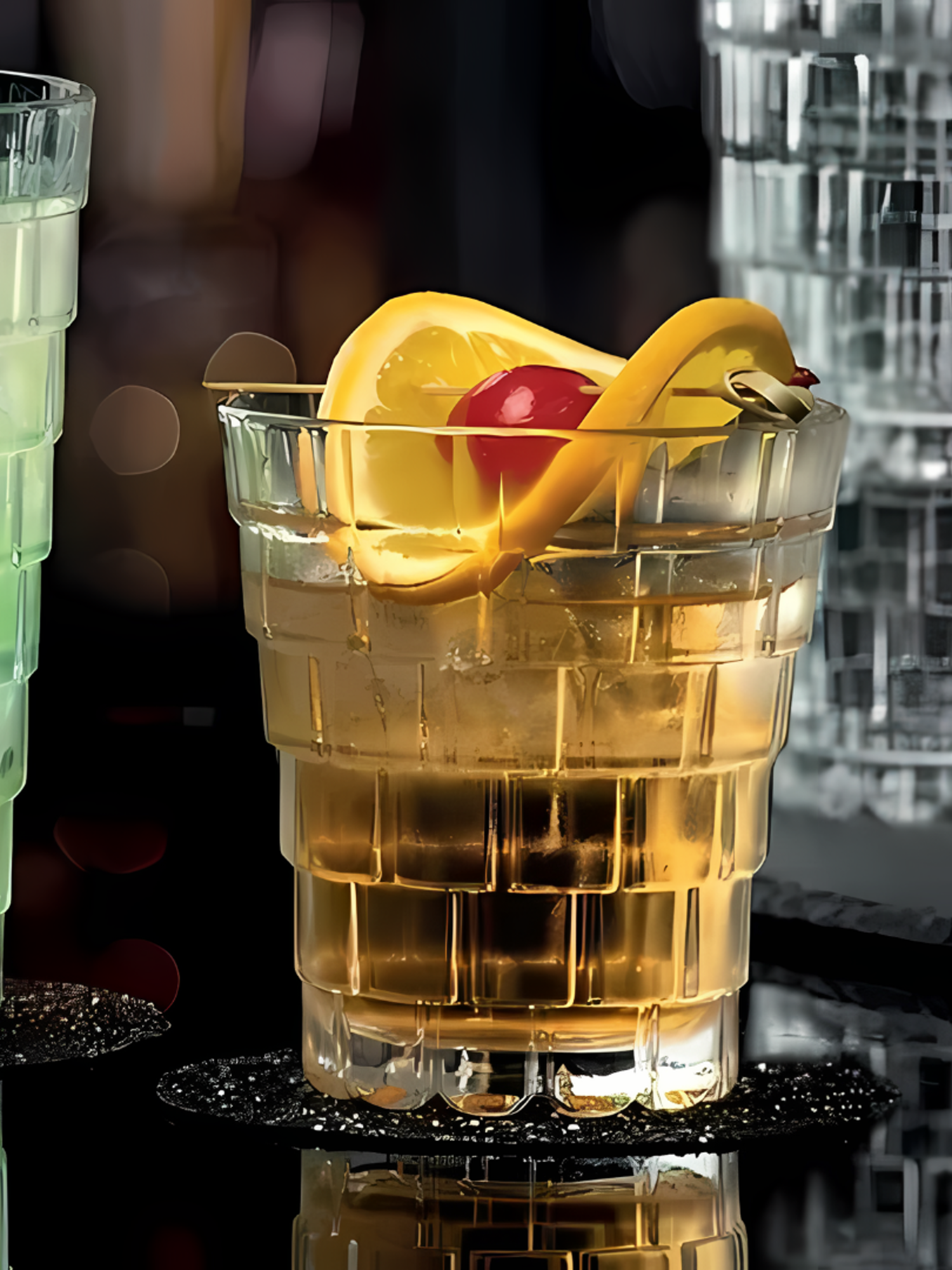 Elements of Piharwa Stack Style Crystal Whiskey Glasses (Set of 6)