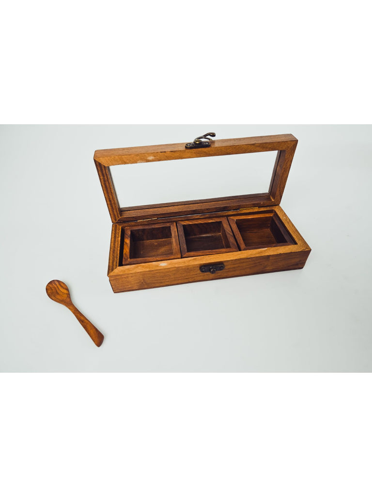 Elements of Piharwa Wooden condiment set with spoon