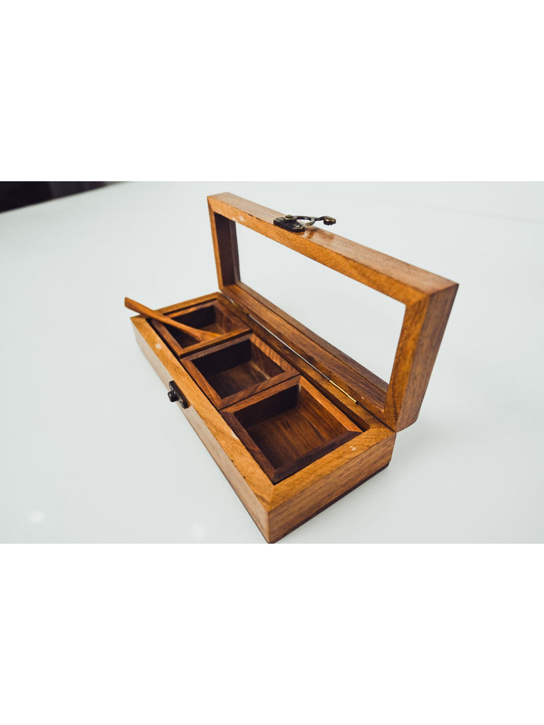 Elements of Piharwa Wooden condiment set with spoon