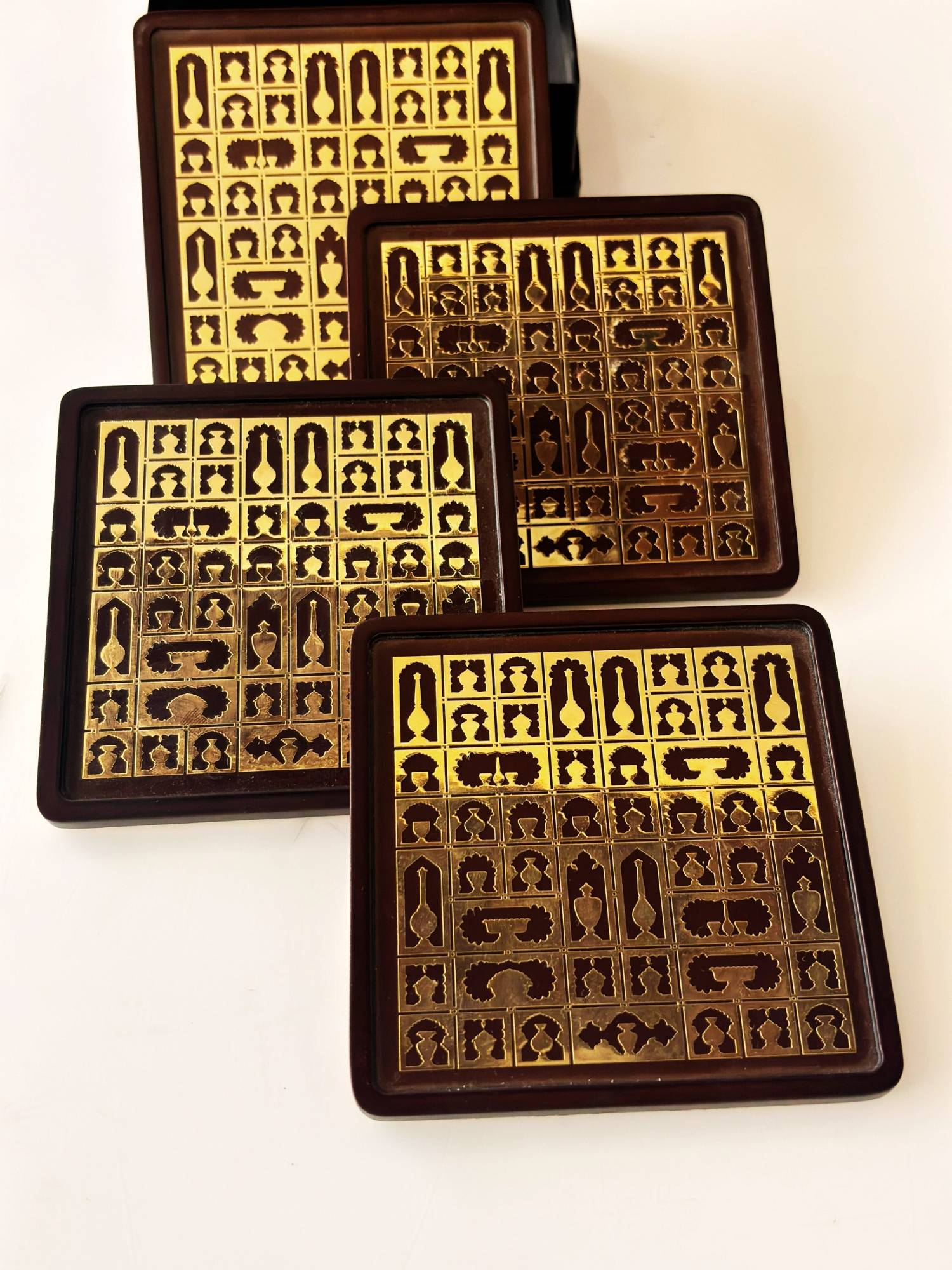 Elements of Piharwa Dhokra Art Coasters (Set of 4)