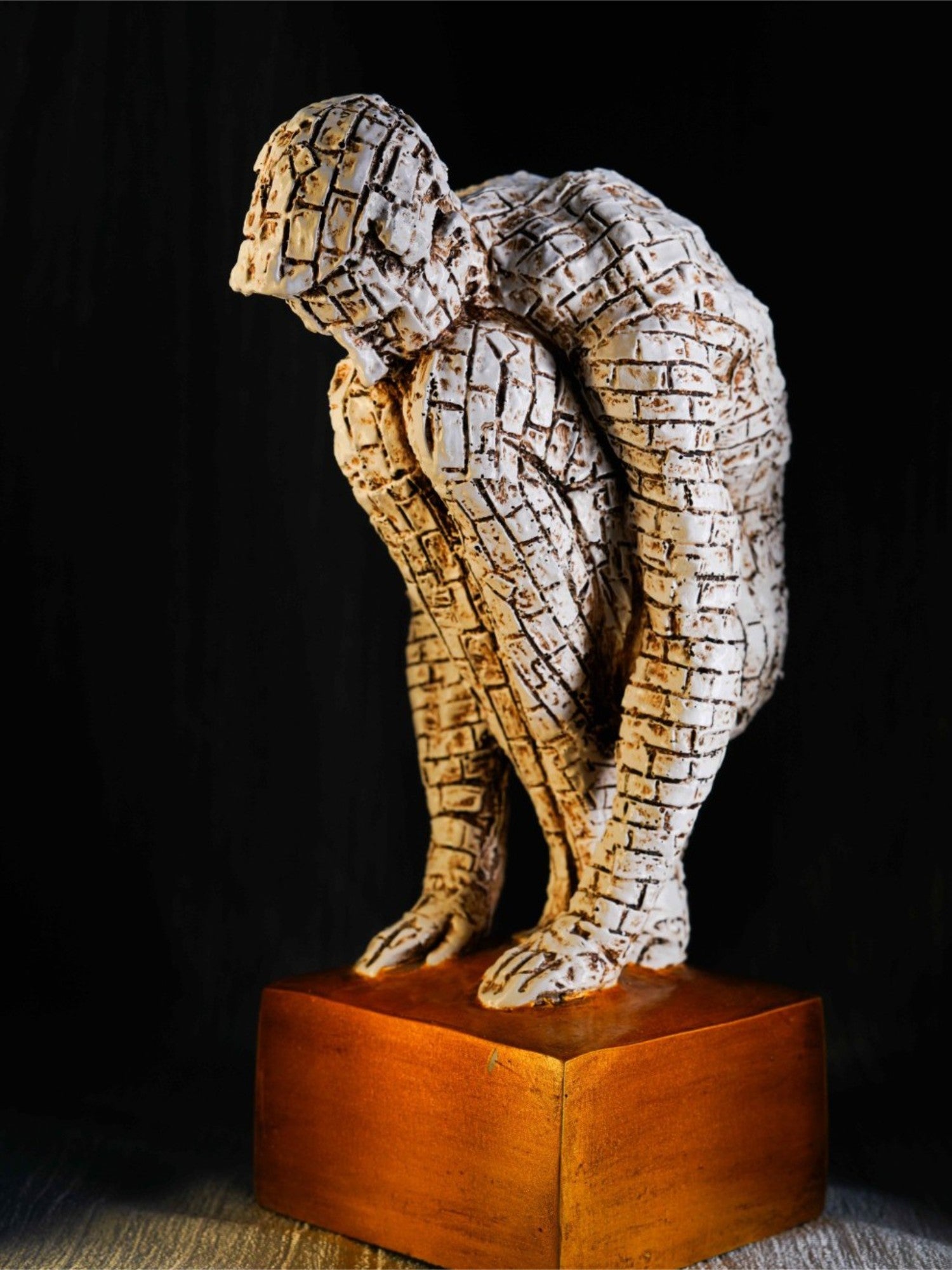 Elements of Piharwa Gold toned Greek man sculpture