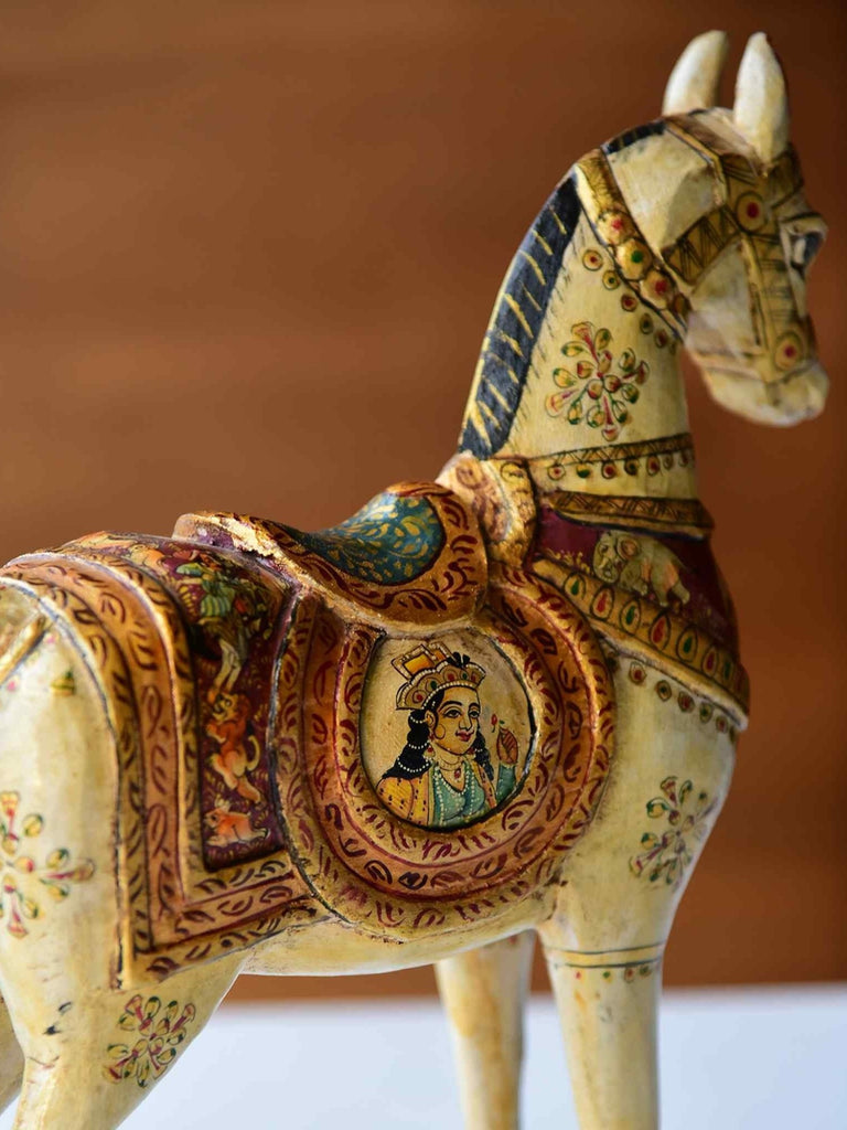 Elements of Piharwa Handcrafted Wooden Horse Showpiece