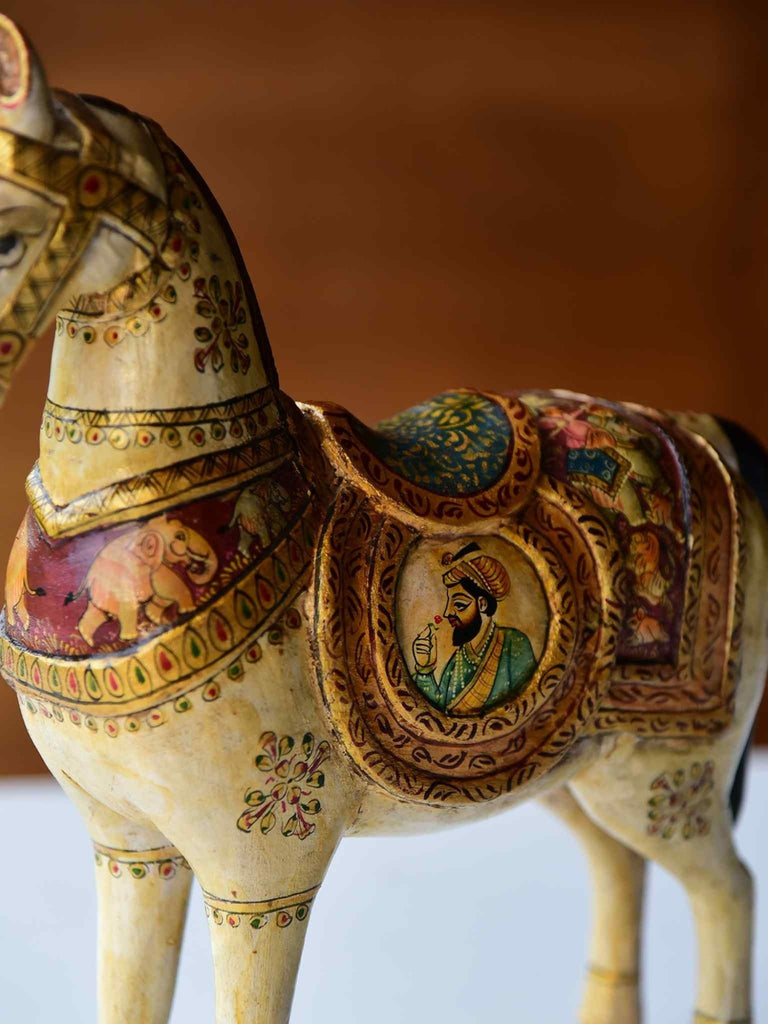 Elements of Piharwa Handcrafted Wooden Horse Showpiece