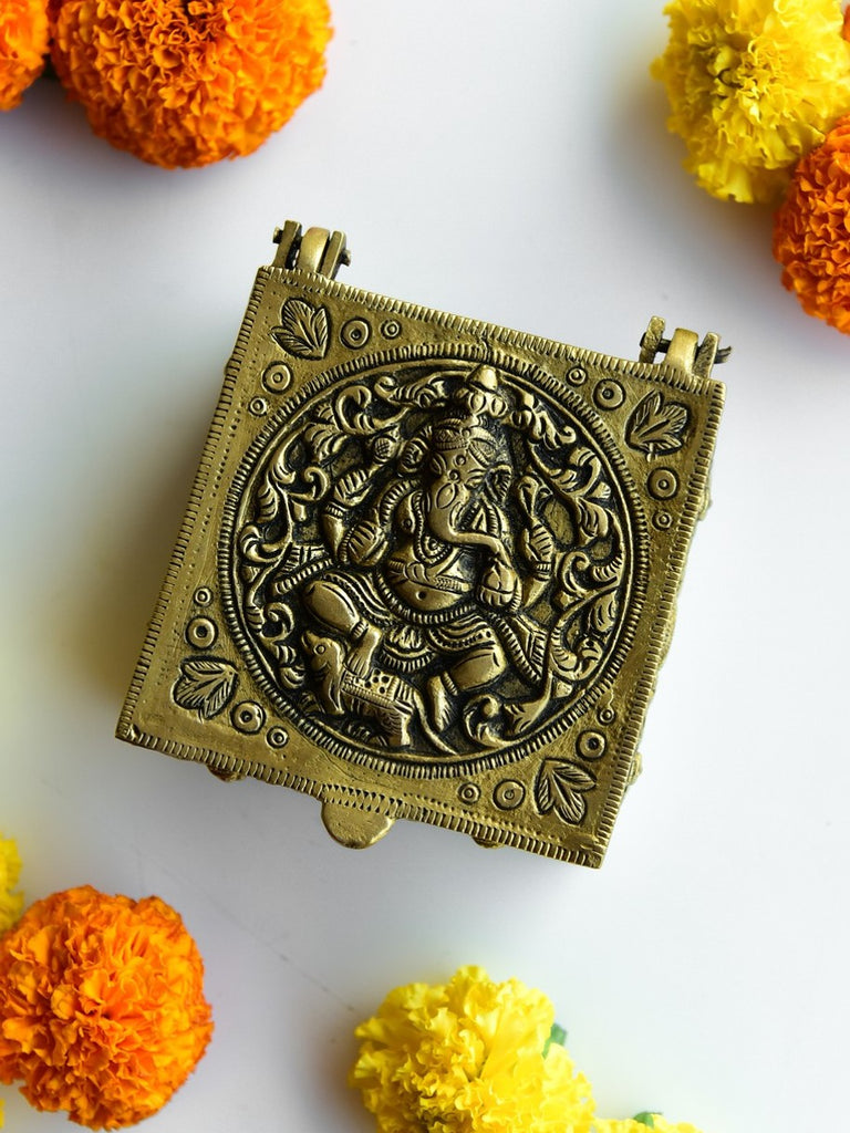 Elements of Piharwa Brass Ganpatiji Storage Box