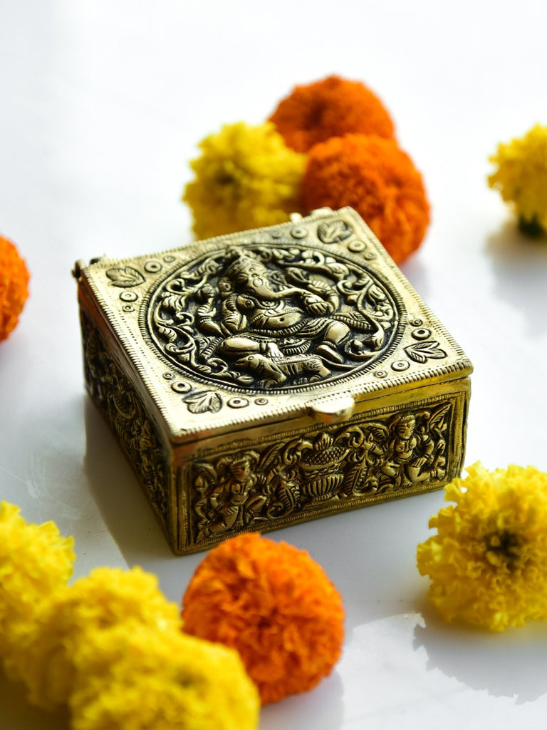 Elements of Piharwa Brass Ganpatiji Storage Box