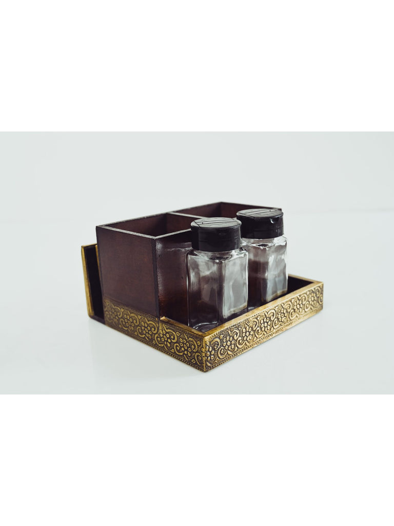 Elements of Piharwa Salt and pepper shaker set,woodenTea coaster set,wooden tissue paper holder