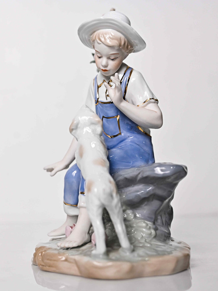 Elements of Piharwa Ceramic Showpiece -Boy and a dog