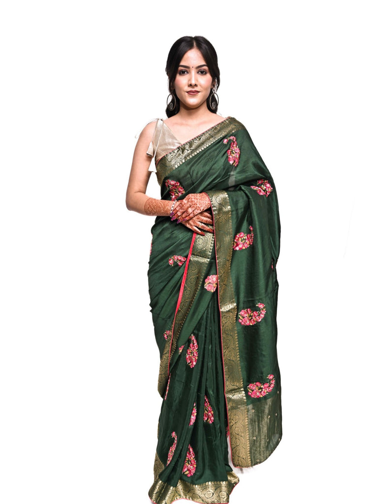 Piharwa Silk Saree With Embroidery Buta Work