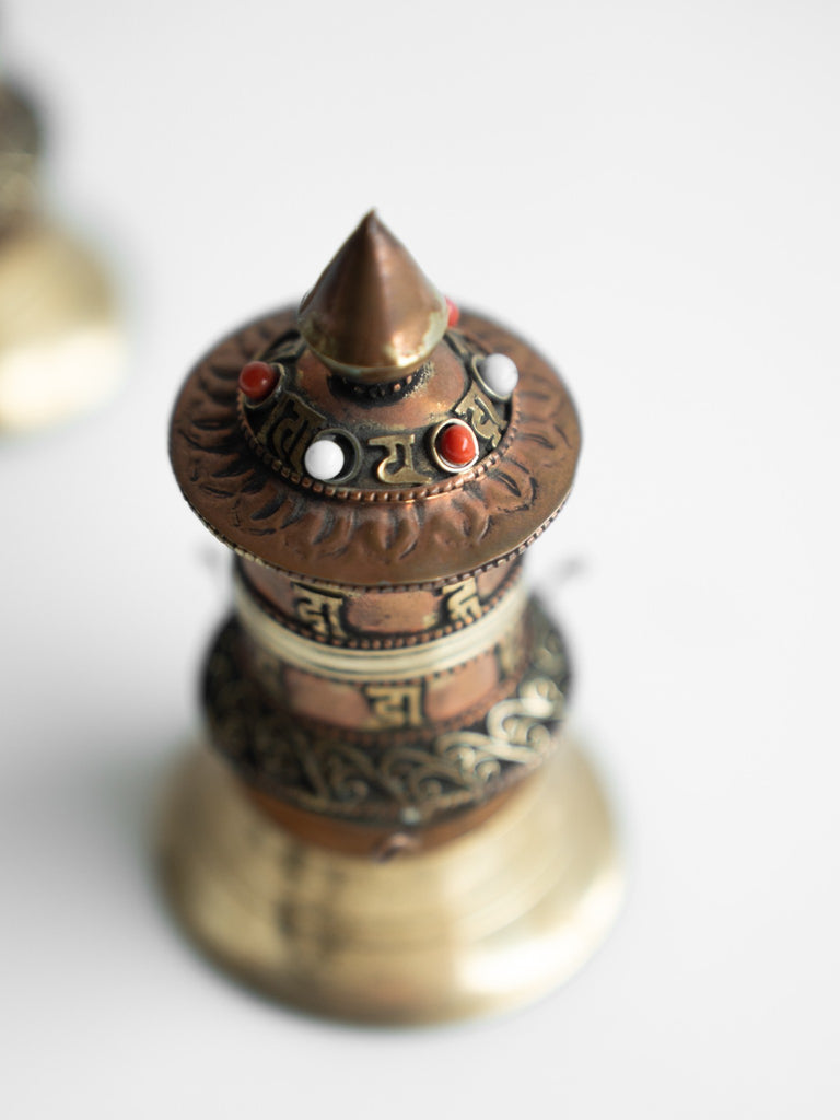 Elements of Piharwa Oxidised Metal Buddhist Prayer Wheel (1 pc)