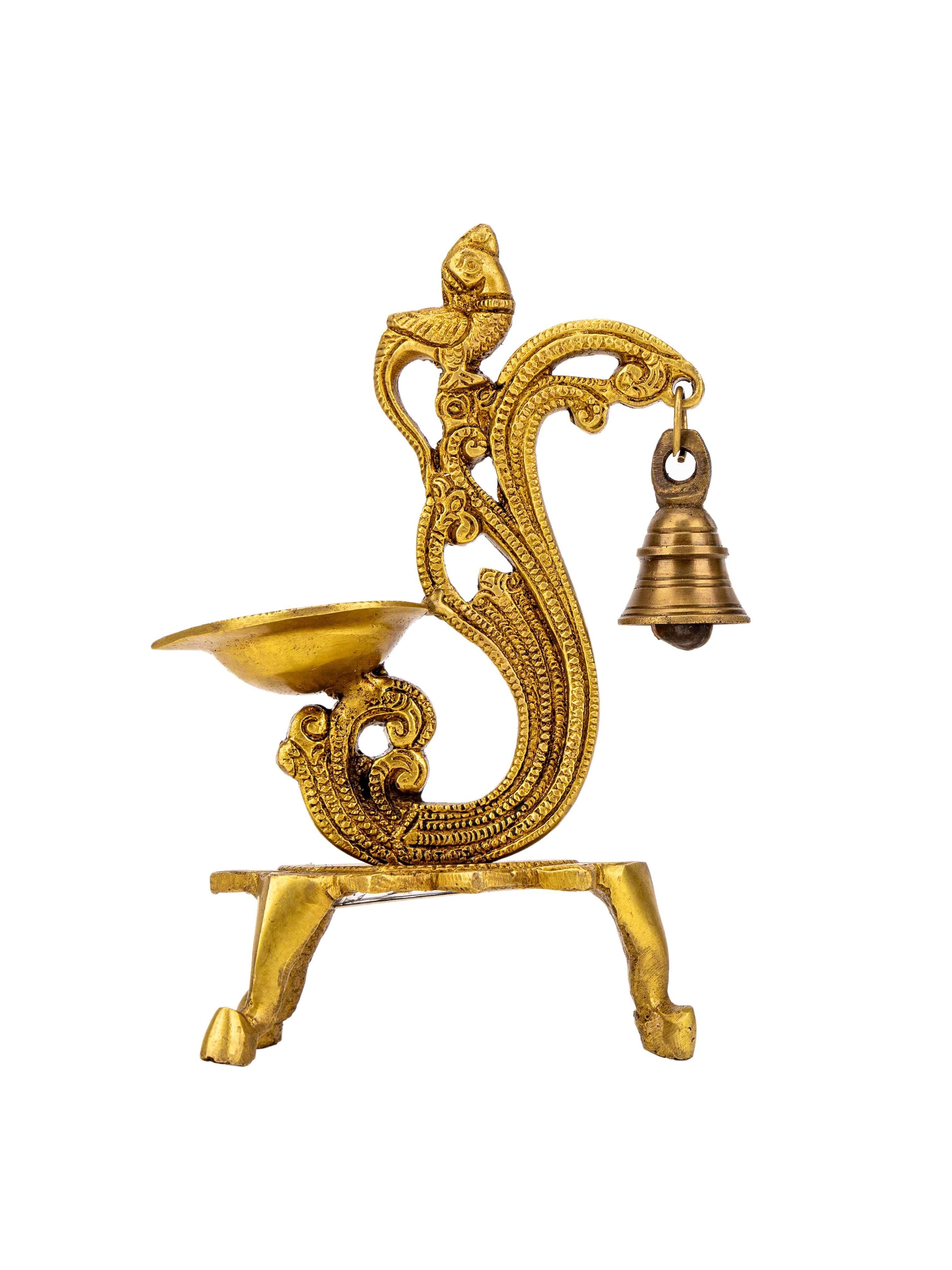 Elements of Piharwa Brass Diya with ghanti