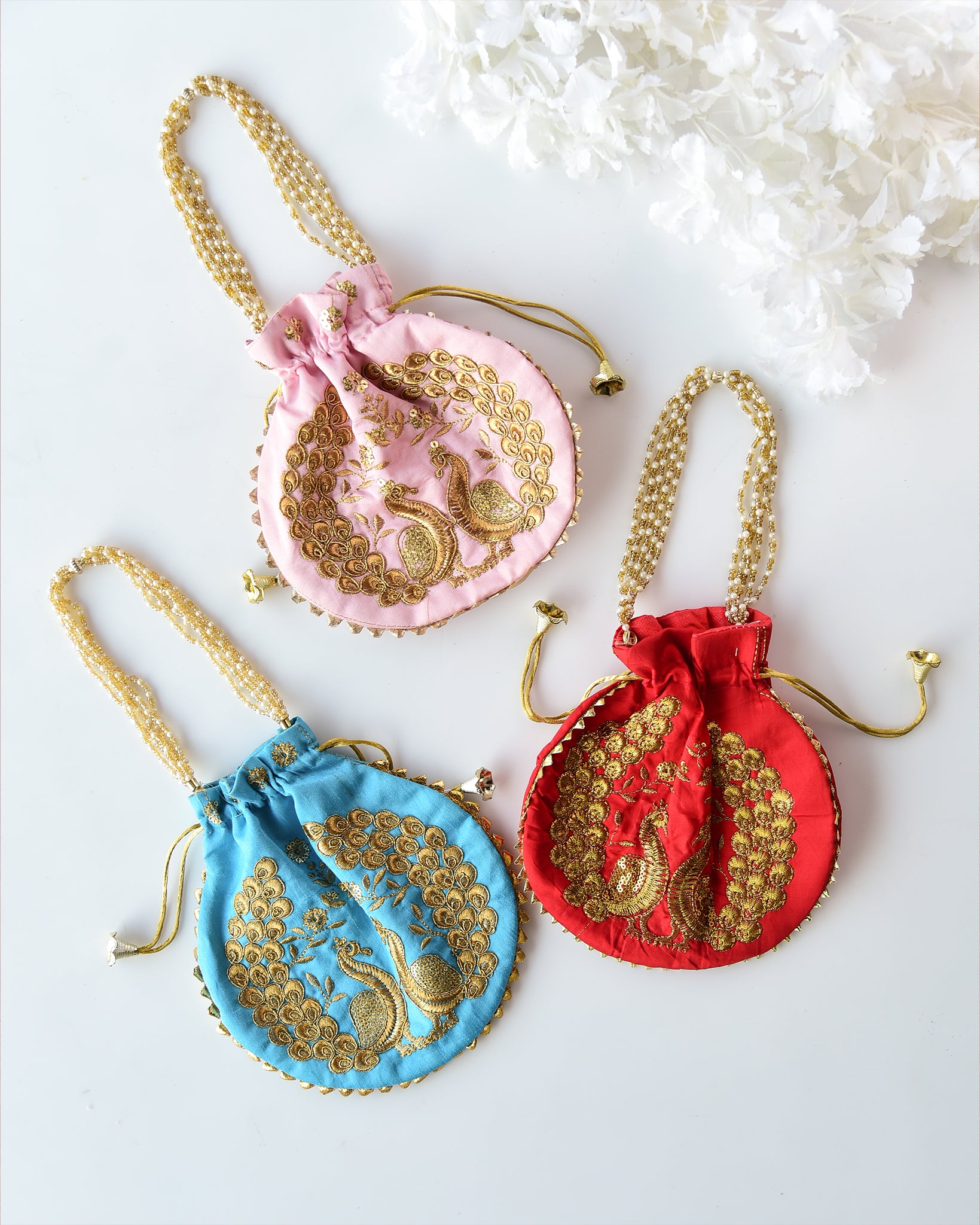 Elements of Piharwa Silk Potli with zari work