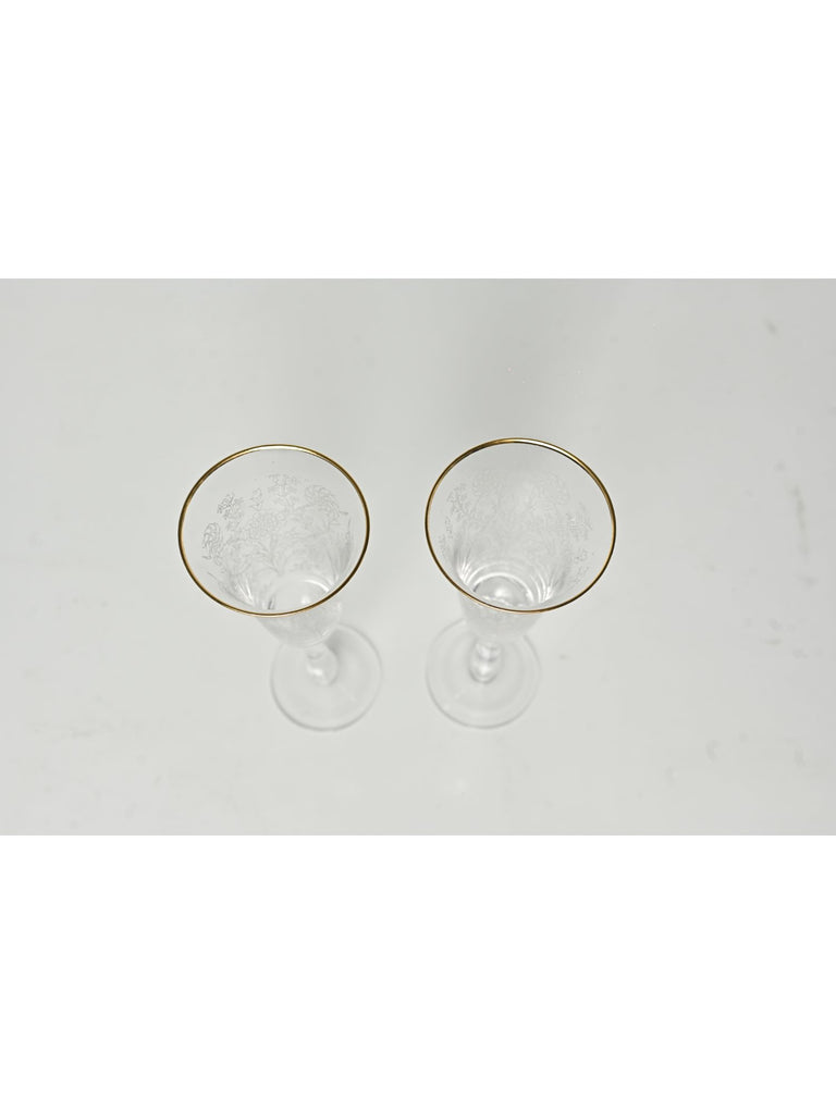 Elements of Piharwa Printed champagne glass With golden rim